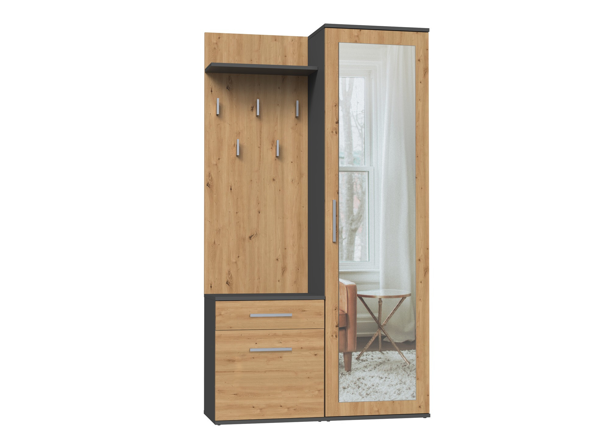 Eteissetti Mandeville 126 (Artisaanitammi + Antrasiitti)