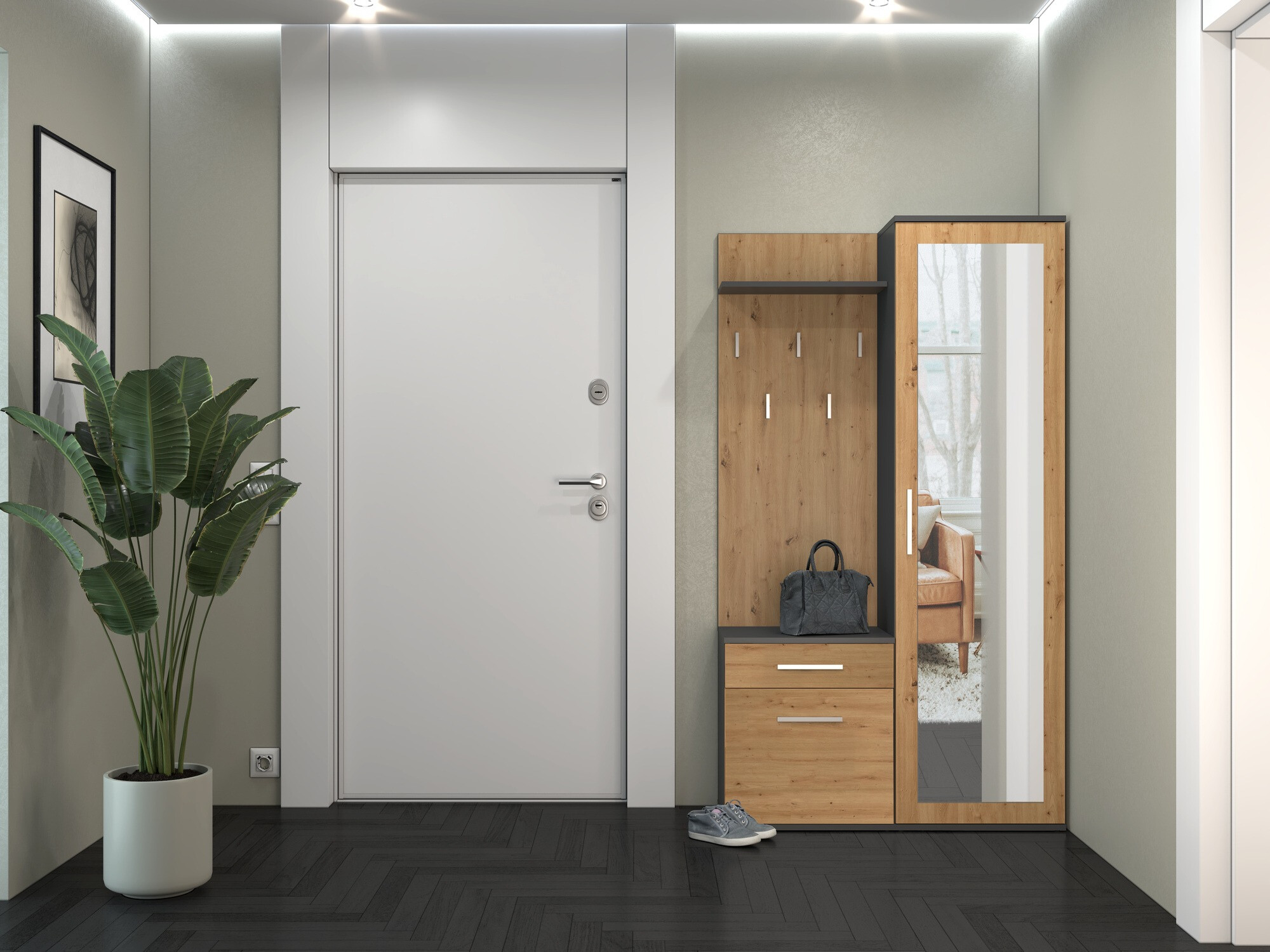 Eteissetti Mandeville 126 (Artisaanitammi + Antrasiitti)