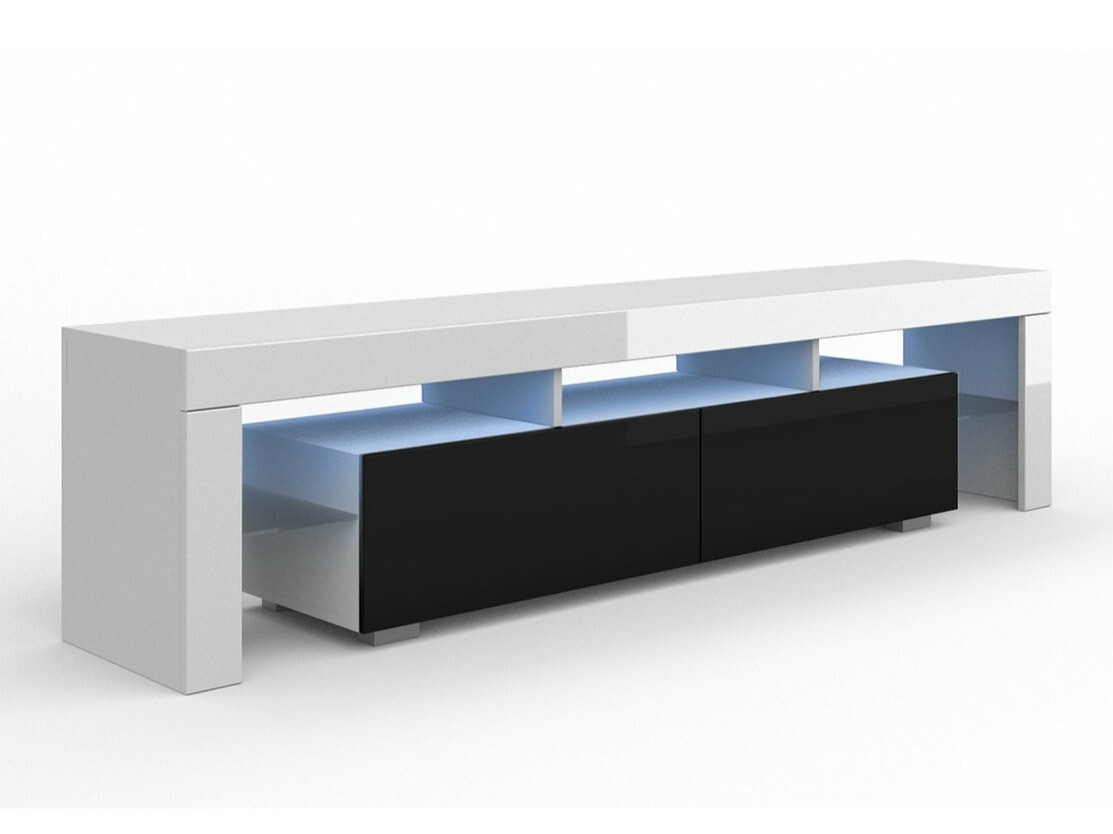 TV-taso Buffalo 169 (Valkoinen + Kiiltävä musta)