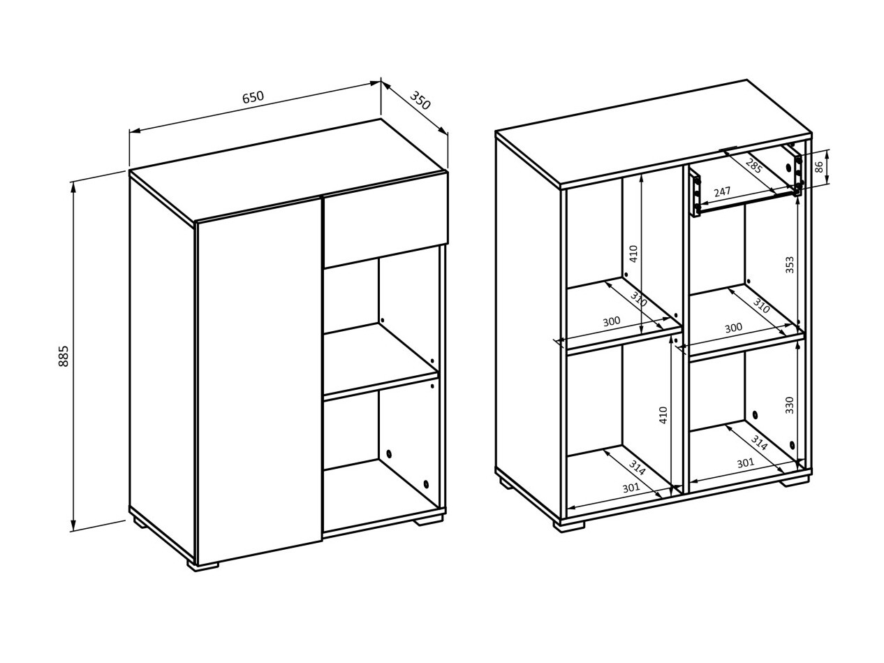 Hylly Austin 349 (Valkoinen)