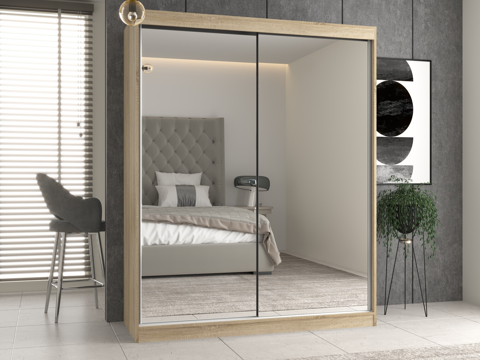 Vaatekaappi Mandeville 165 (Sonoma-tammi)