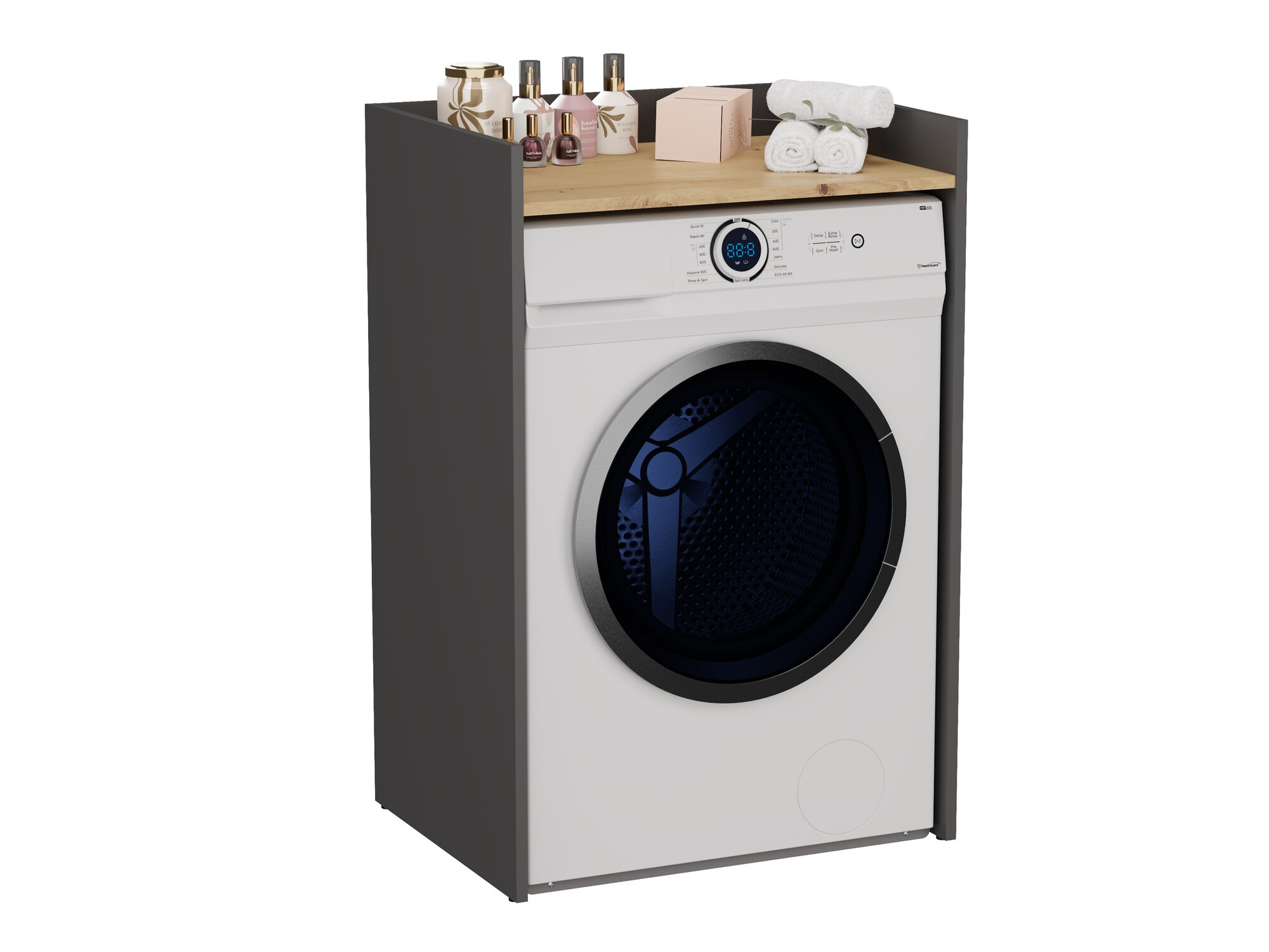 Pystymallinen kylpyhuonekaappi Balelbo 102 (Antrasiitti + Artisaanitammi)