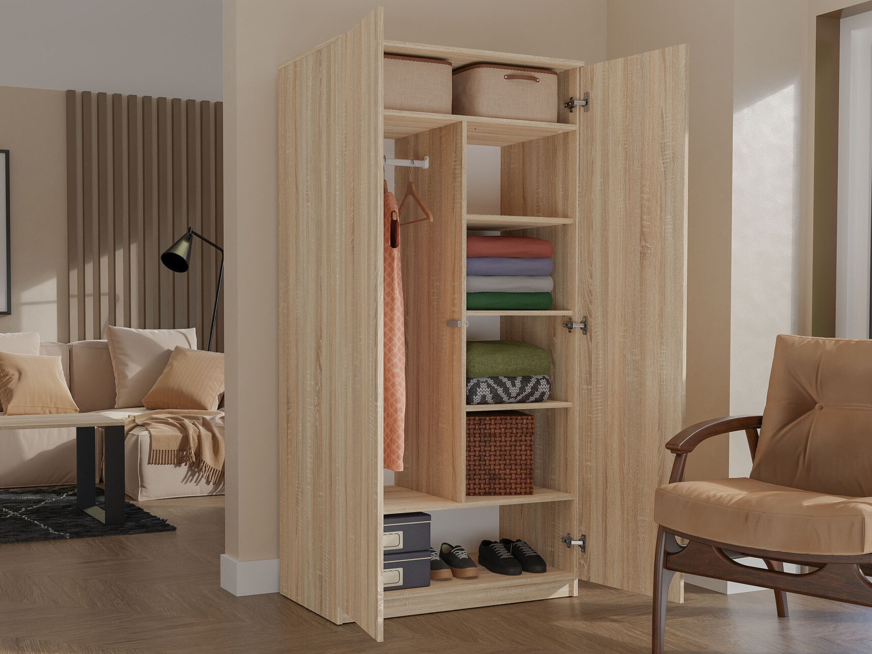 Vaatekaappi Elbvelu 117 (Sonoma-tammi)