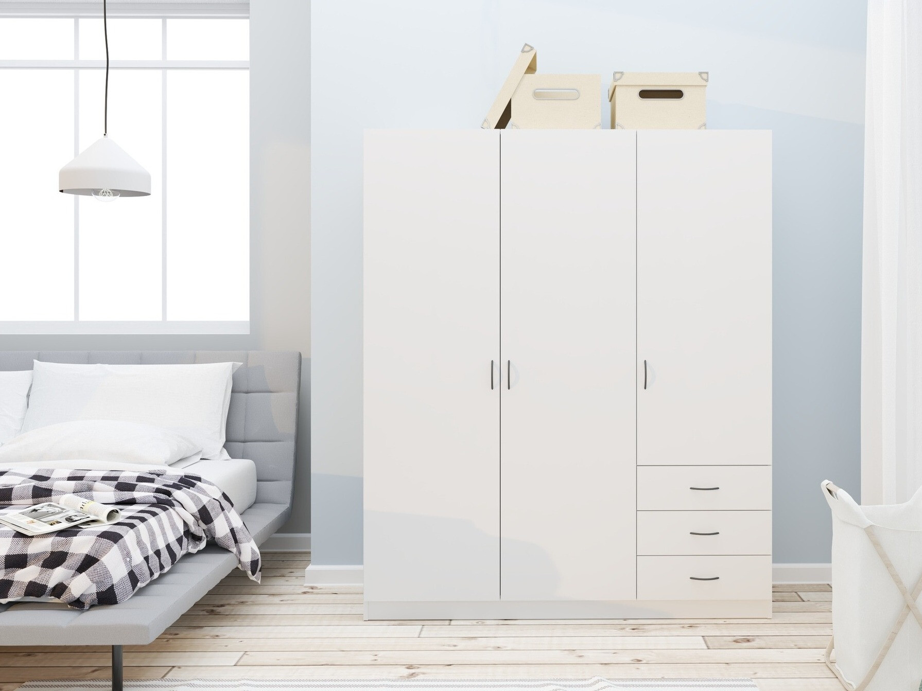 Vaatekaappi Bristol 199 (Valkoinen)