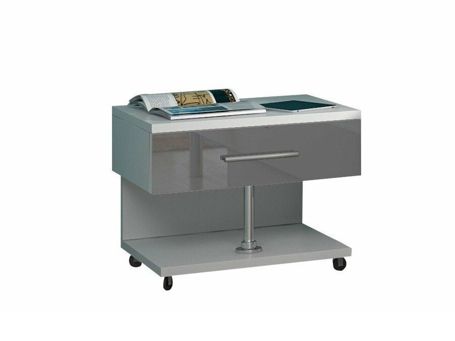 Yöpöytä Campus (Valkoinen + Kiiltävä harmaa)