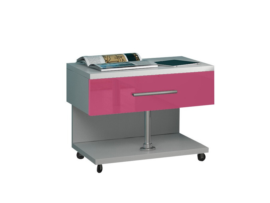 Yöpöytä Campus (Valkoinen + Kiiltävä pinkki)