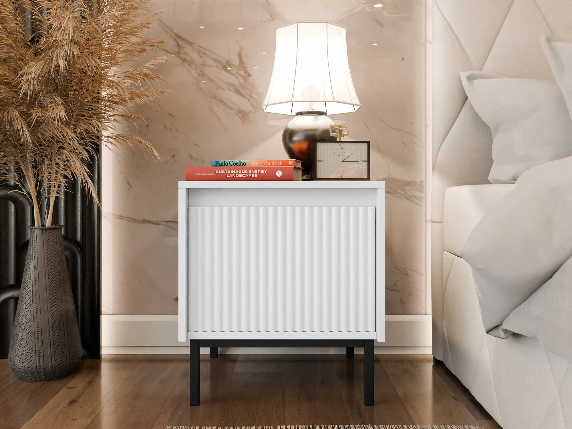 Yöpöytä Comfivo Delruva 105 (Valkoinen)