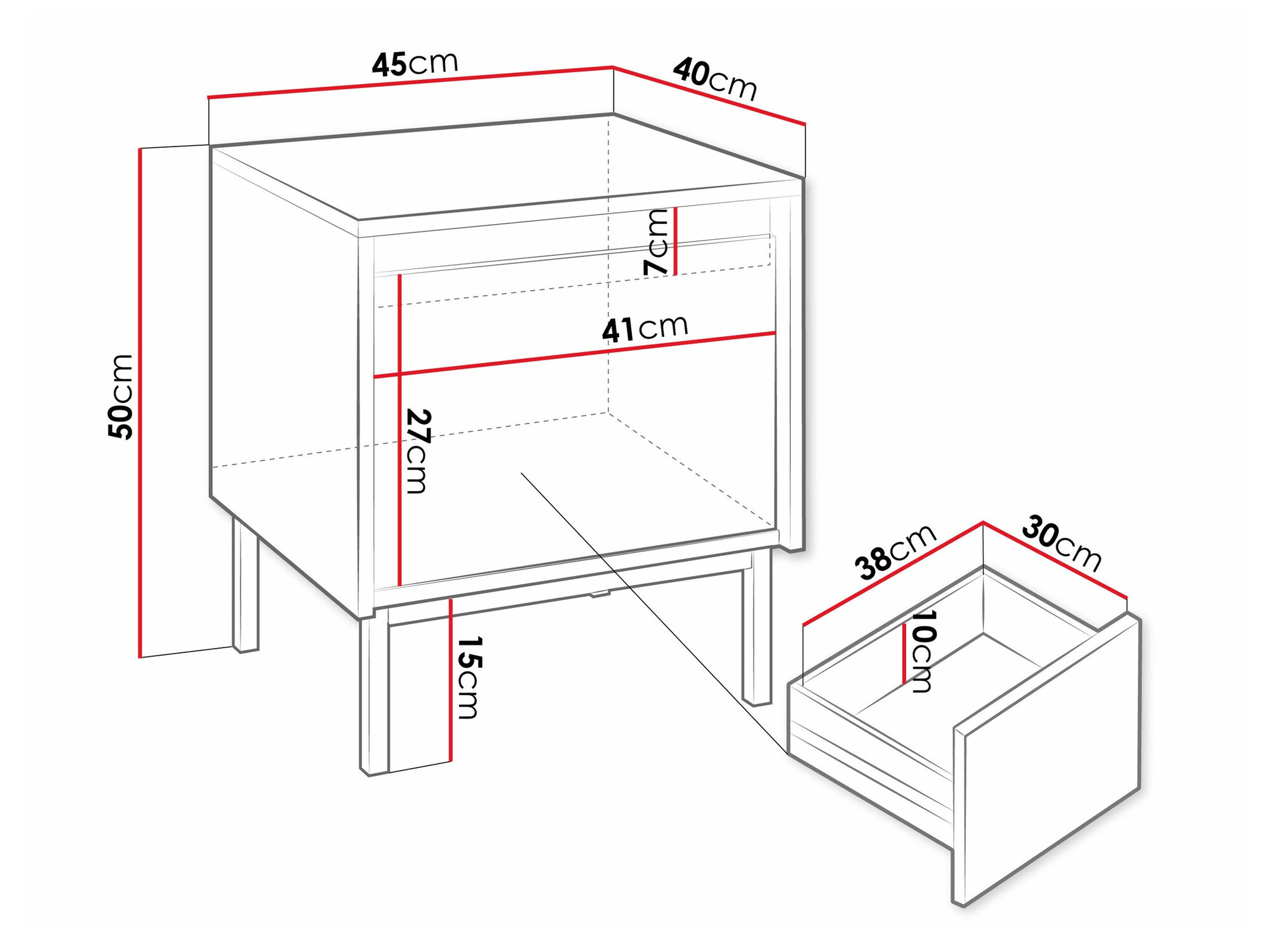 Yöpöytä Comfivo Delruva (Musta)