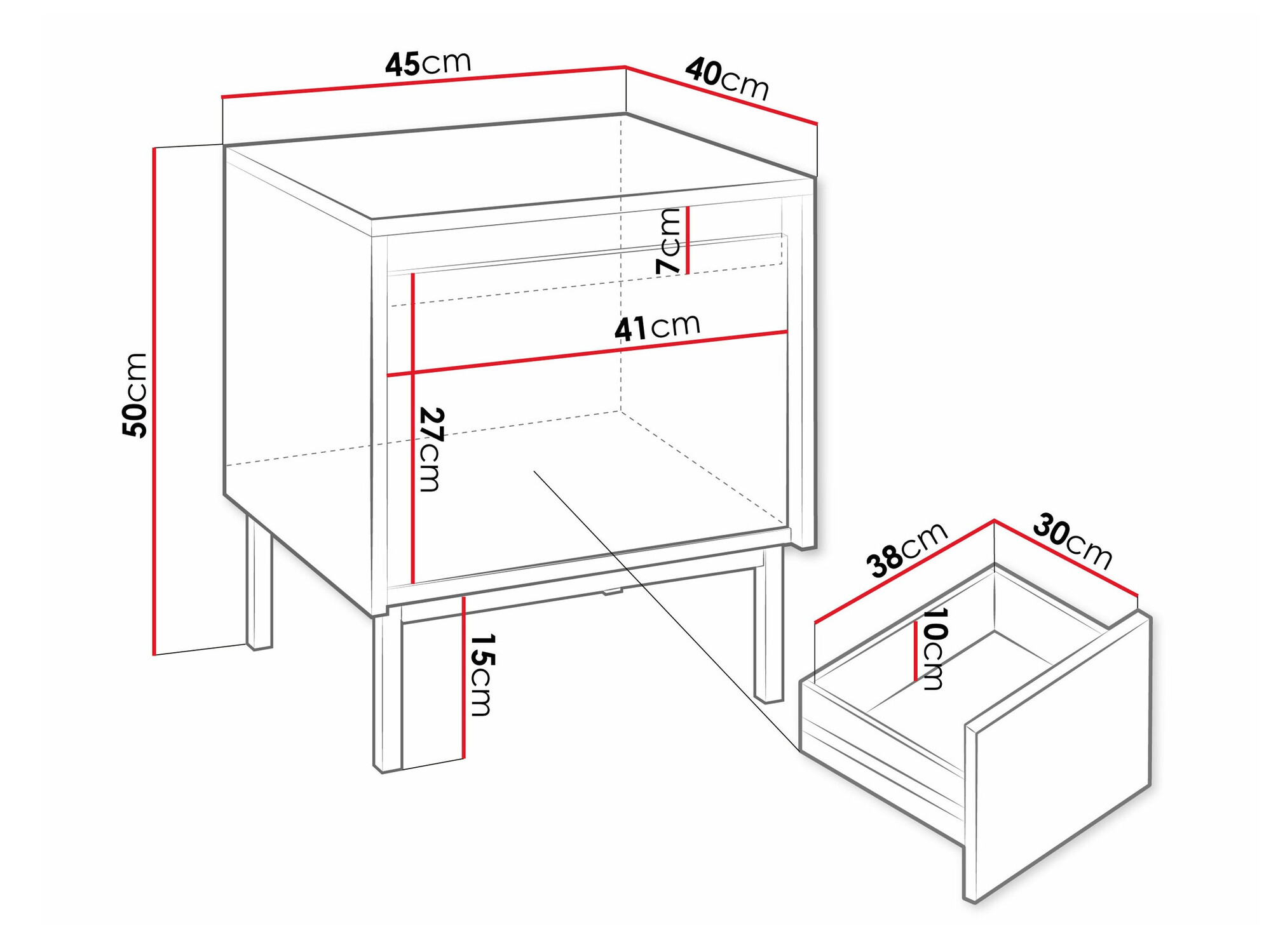 Yöpöytä Comfivo Delruva (Valkoinen)