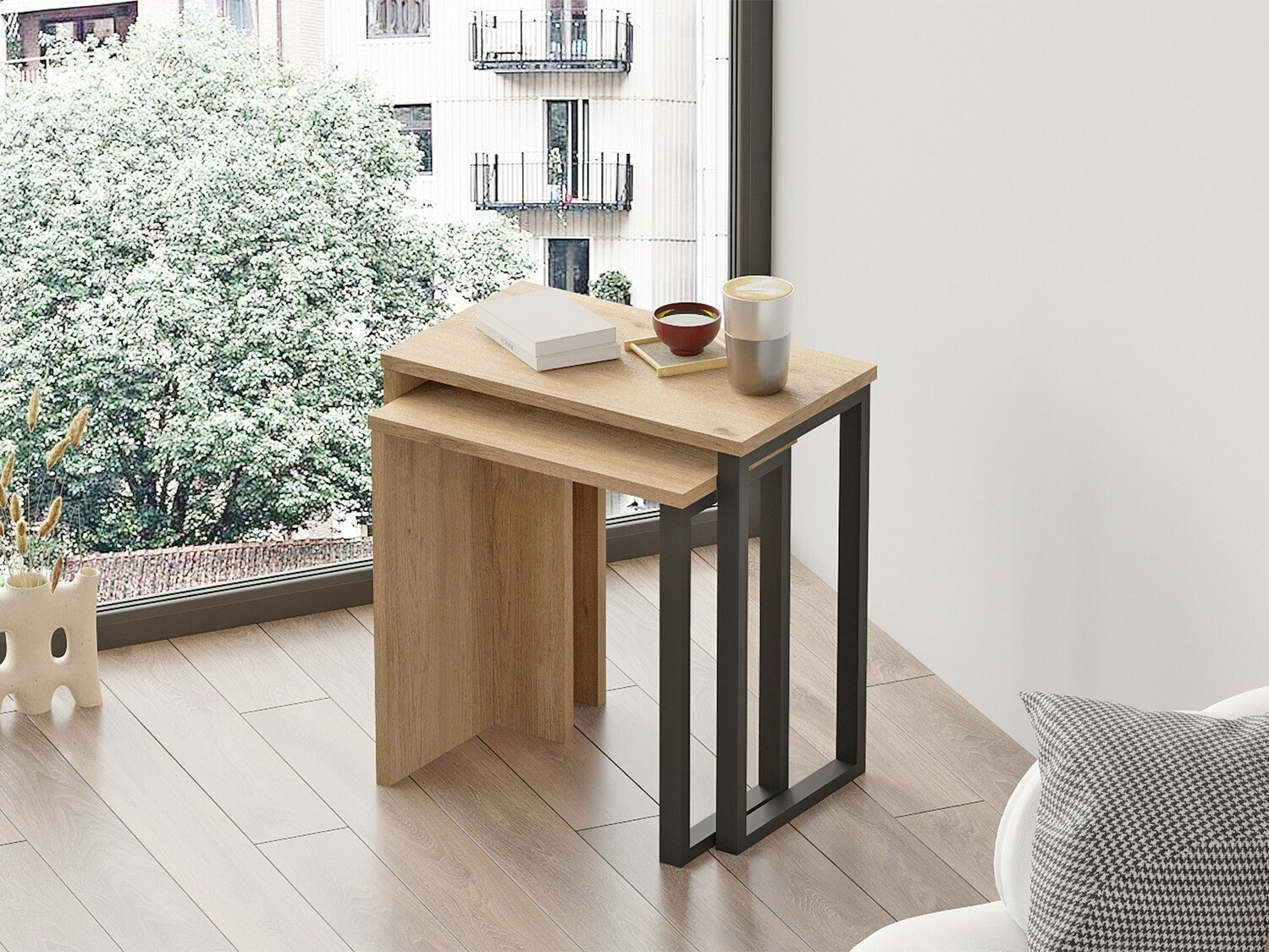 Sivupöytäsetti Fertore 106 (Pähkinä)