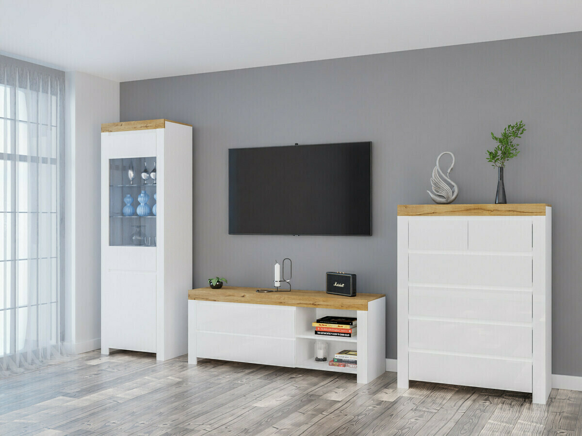 Lipasto Sonsoru 114 (Valkoinen + Kiiltävä valkoinen + Wotan tammi)