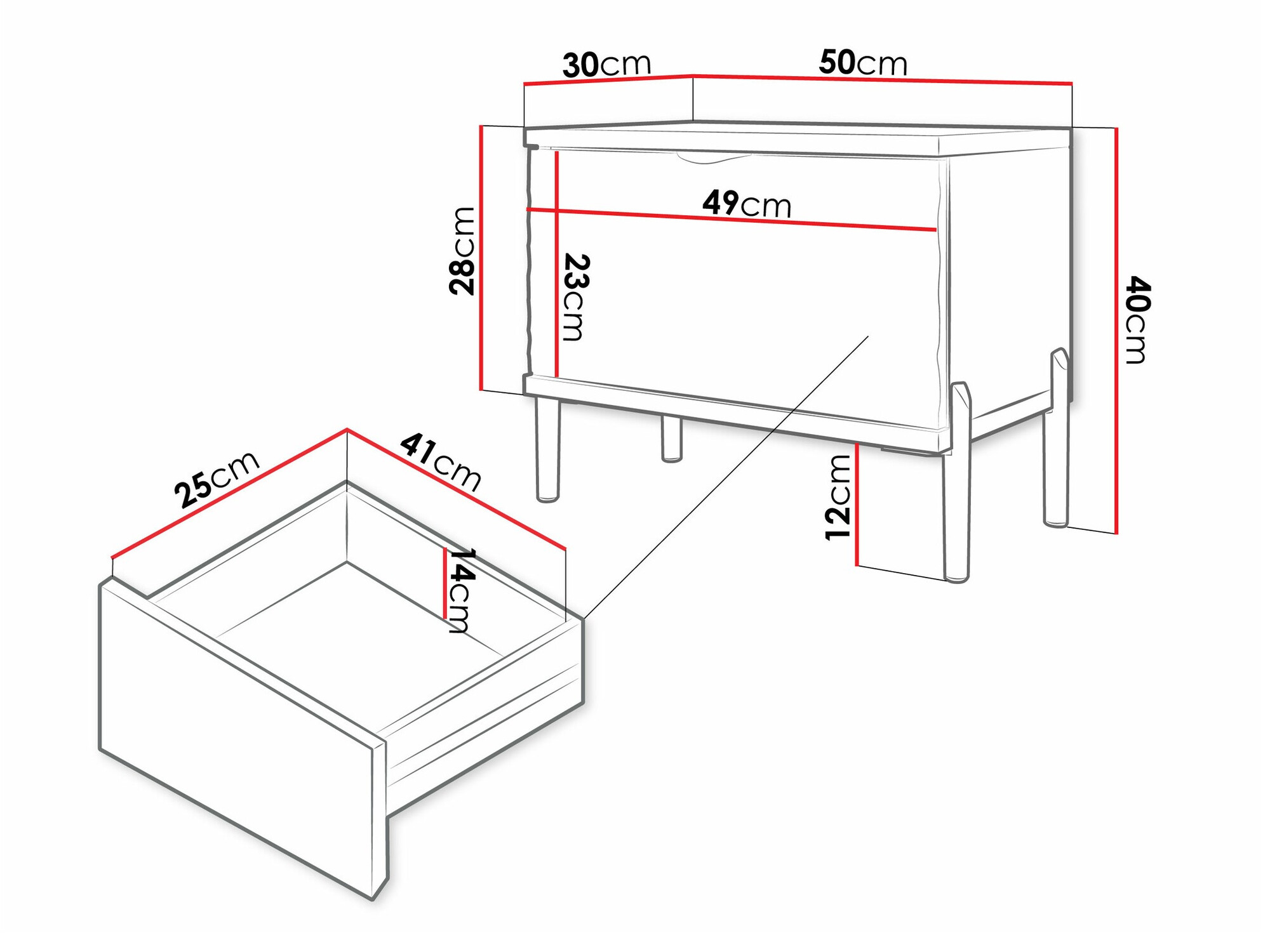 Yöpöytä Comfivo Serfero 105