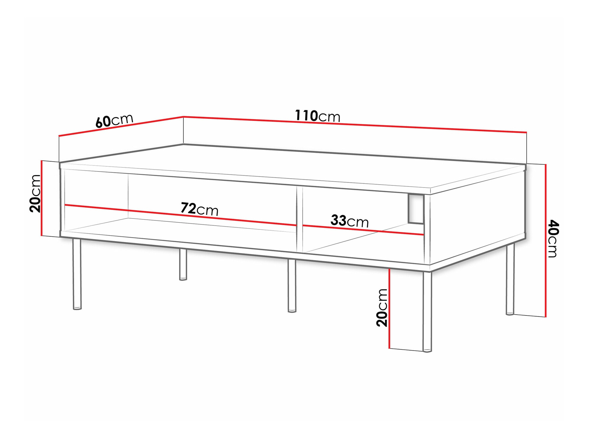 Sohvapöytä Celra (Valkoinen)