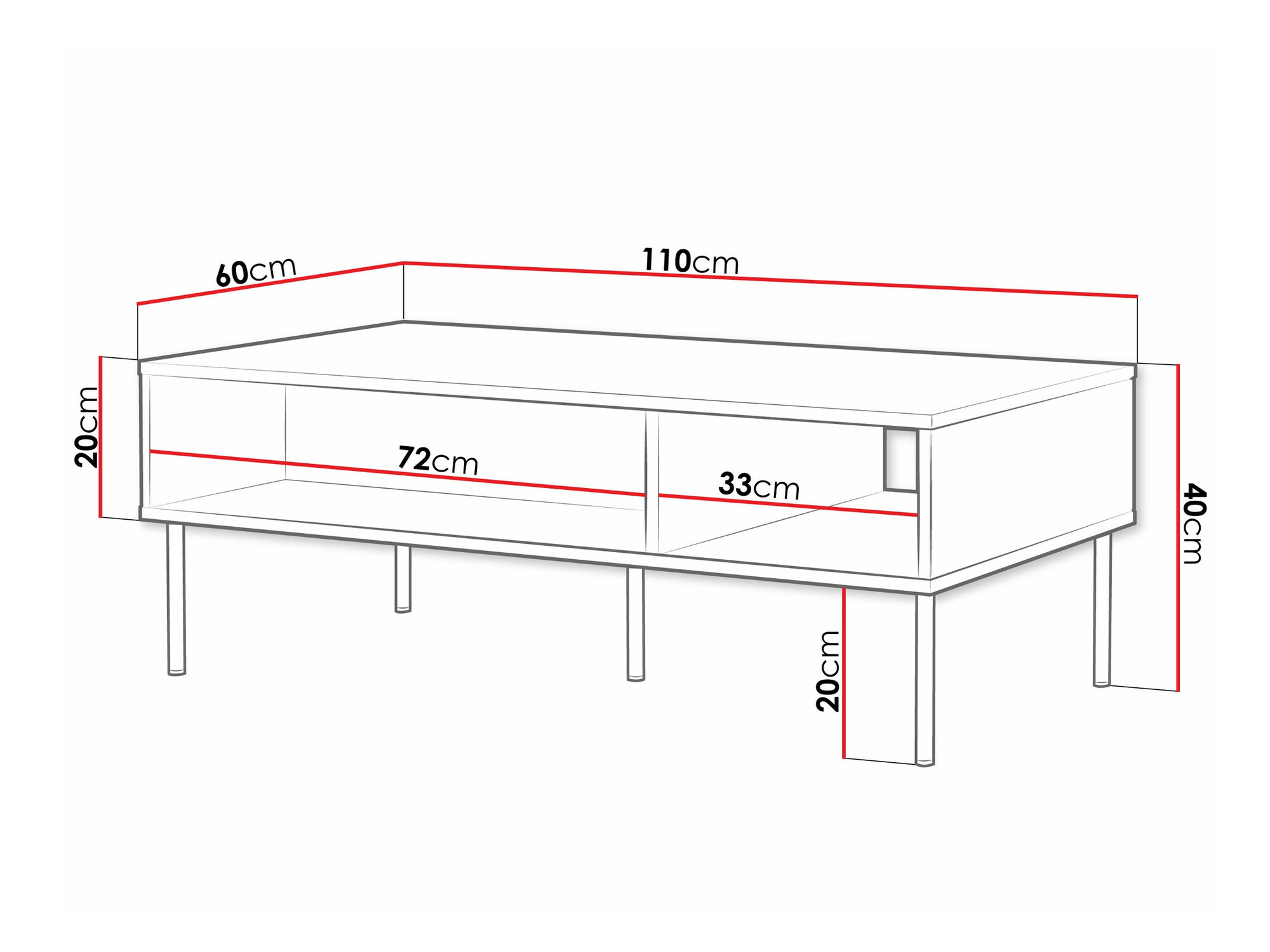 Sohvapöytä Monciru 101 (Musta)