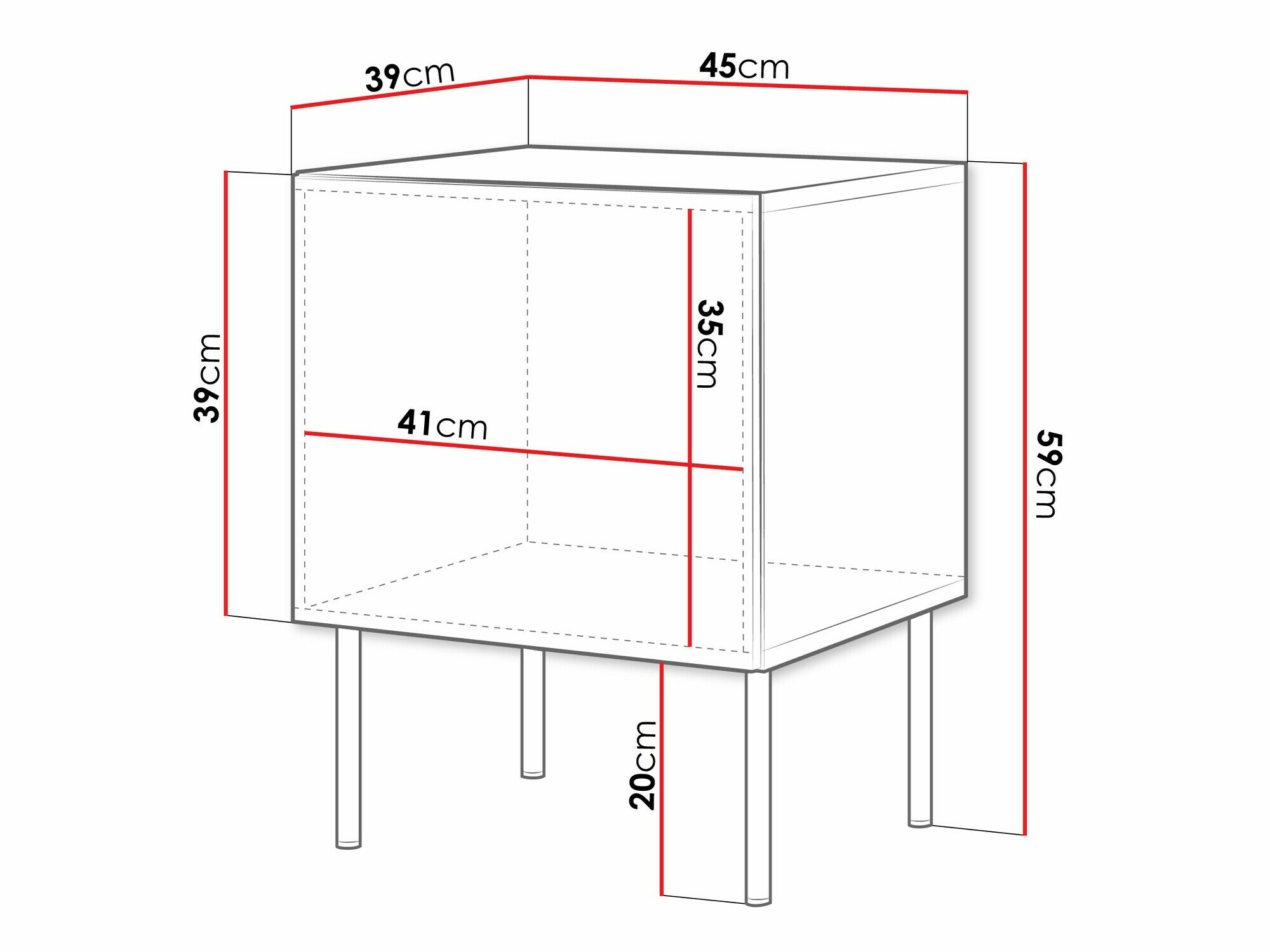Yöpöytäsetti Celra (Valkoinen)
