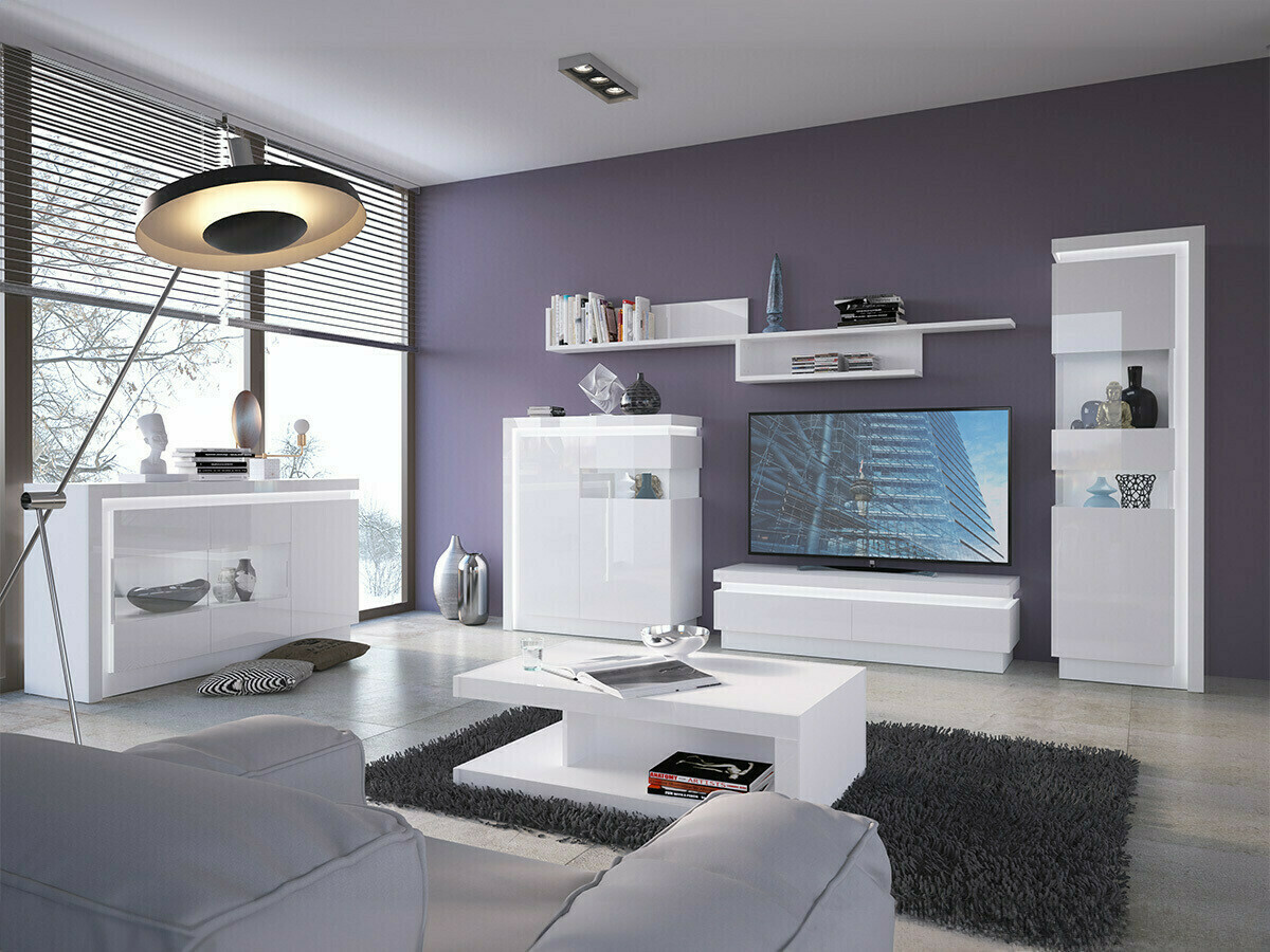 Hylly Feldeli 111 (Valkoinen + Kiiltävä valkoinen)