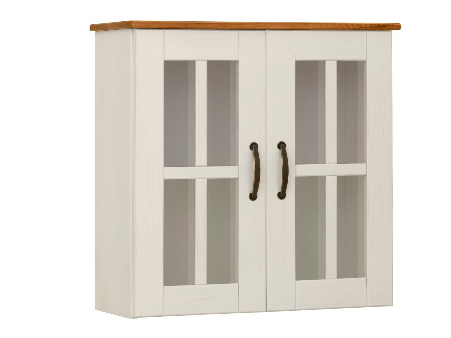 Seinäkiinnitteinen kylpyhuonekaappi Ophlevu 104 (Valkoinen + Hunajatammi)