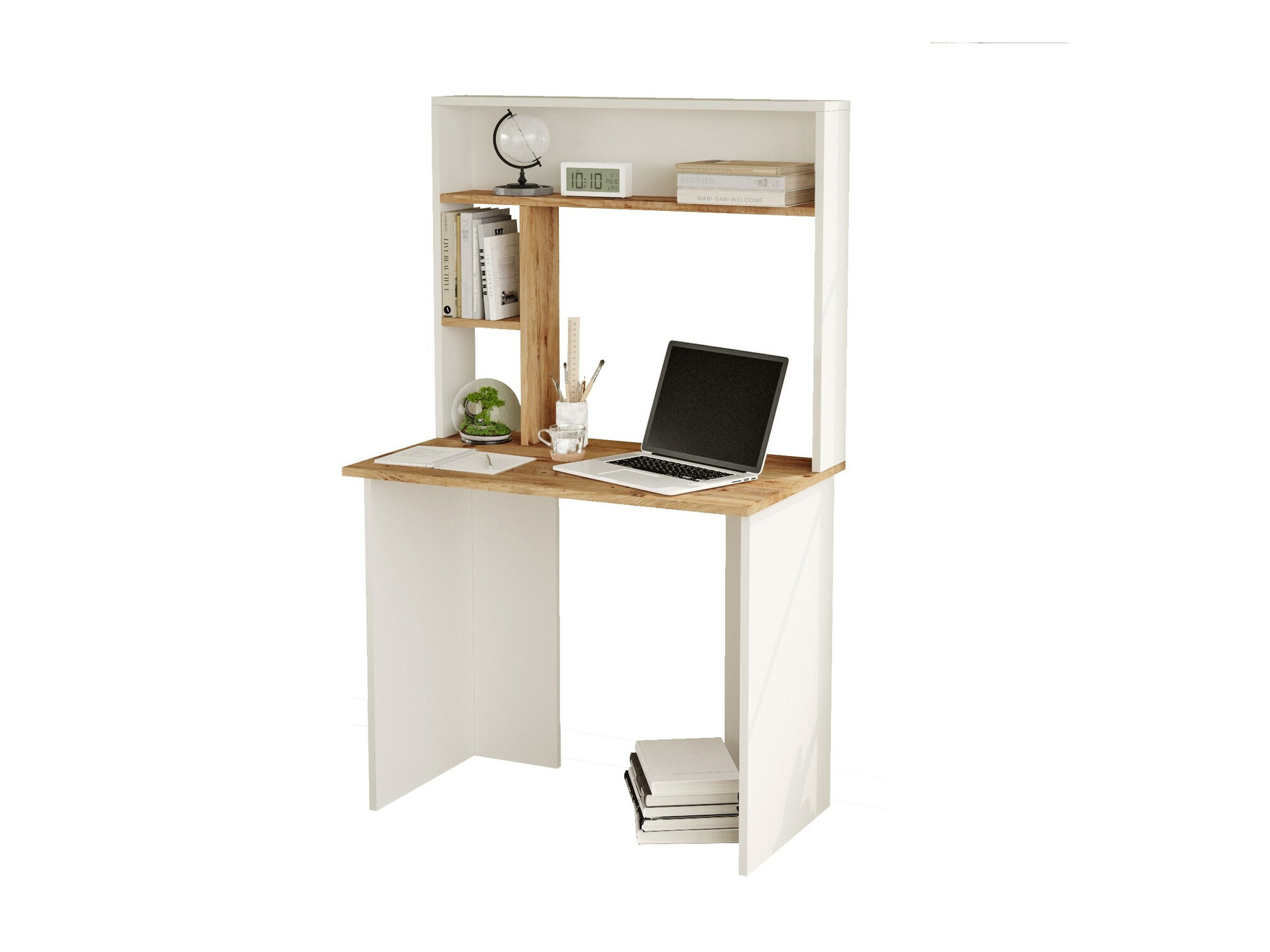 Työpöytä Asheboro 117 (Valkoinen + Mänty)