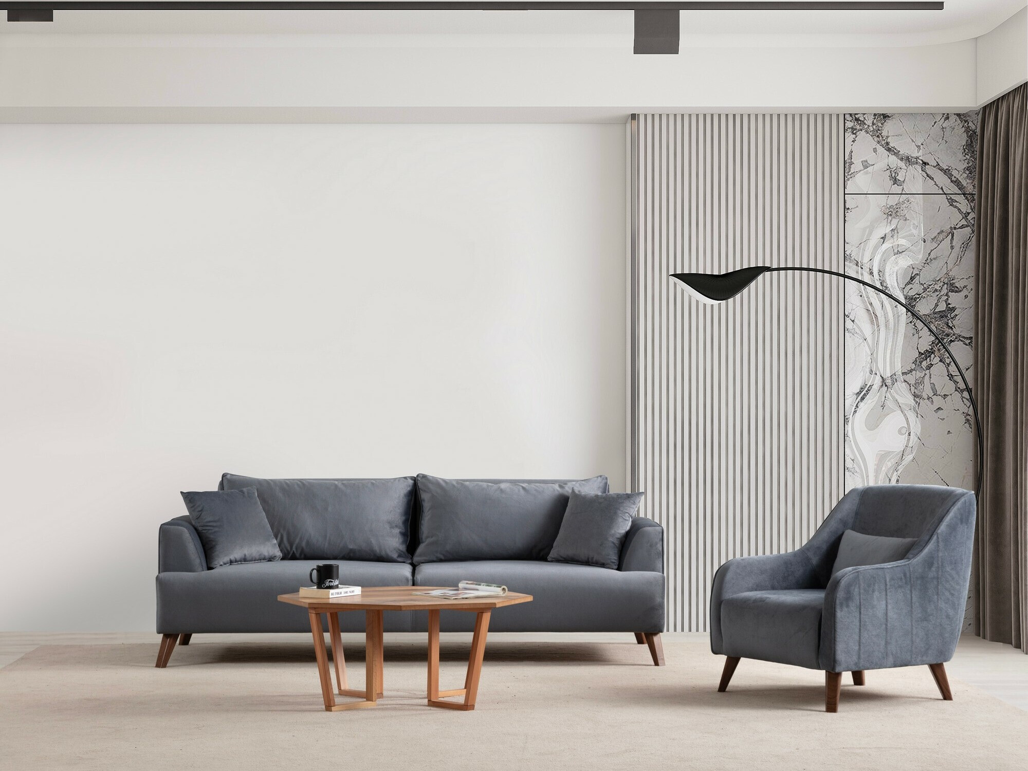 Vuodesohva Altadena 590 (Tummanharmaa)