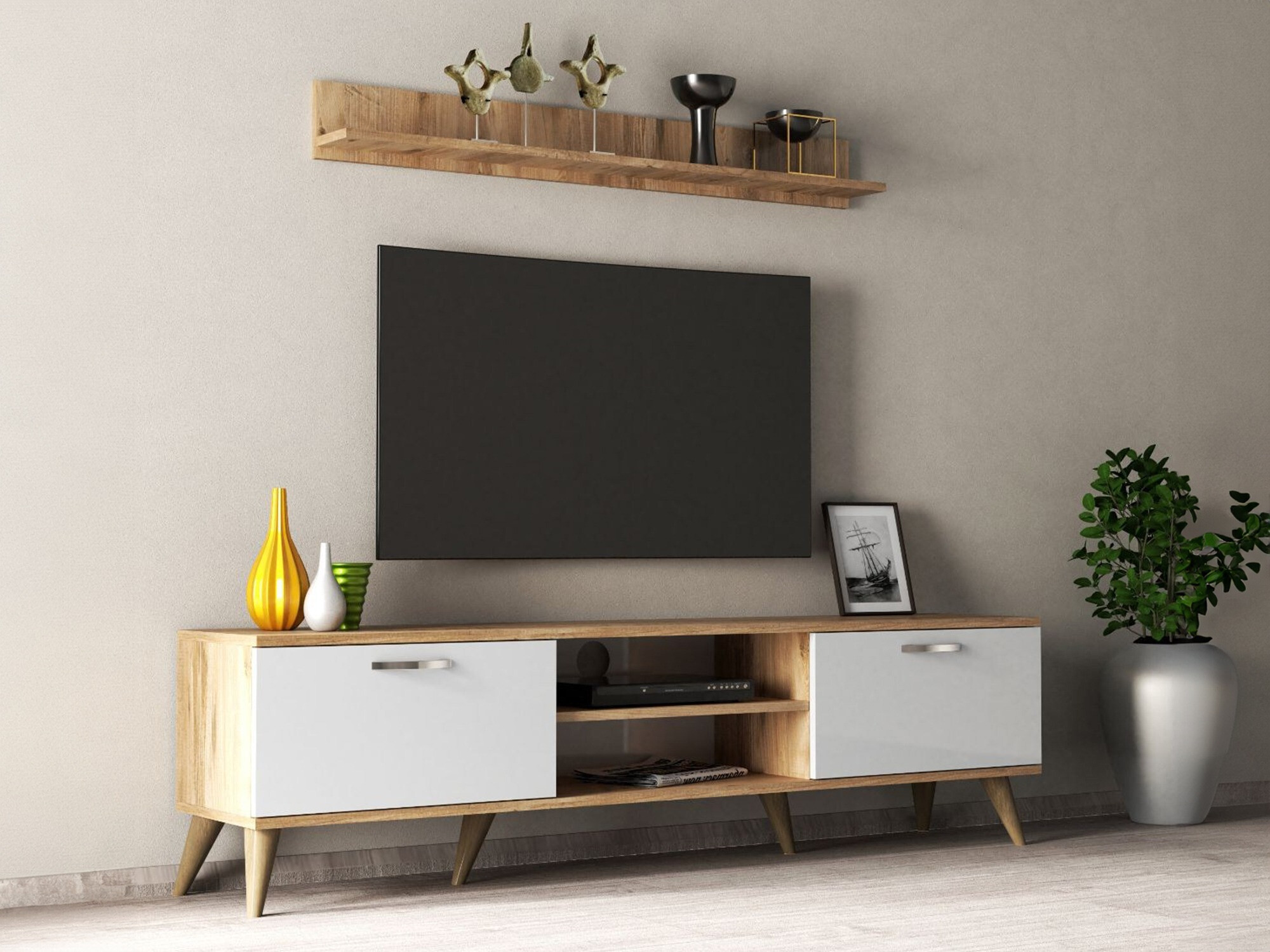 Olohuonesetti Calsona 118 (Mänty + Valkoinen)