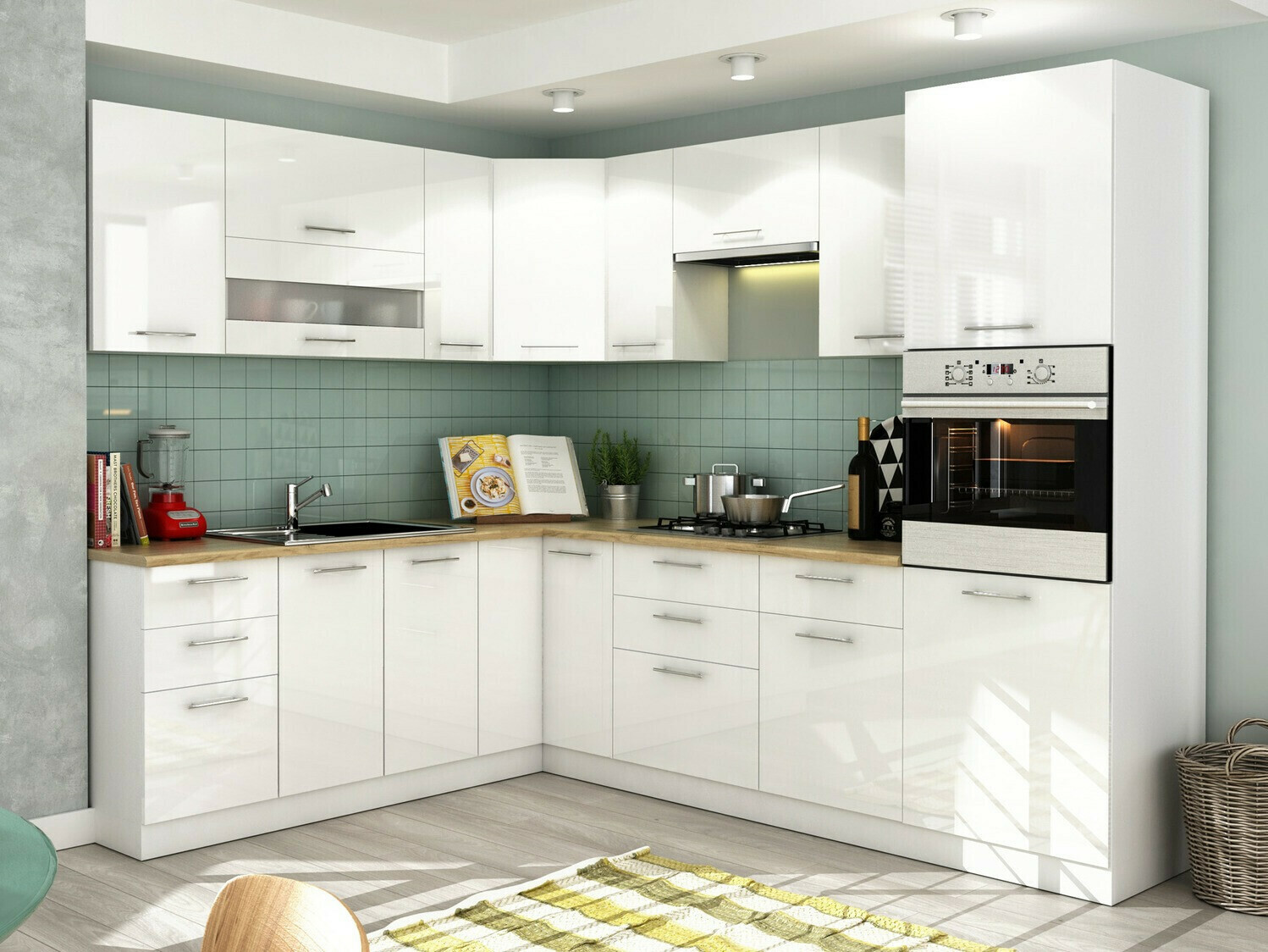 Modulaarinen seinäkaappi Tiffa White 124