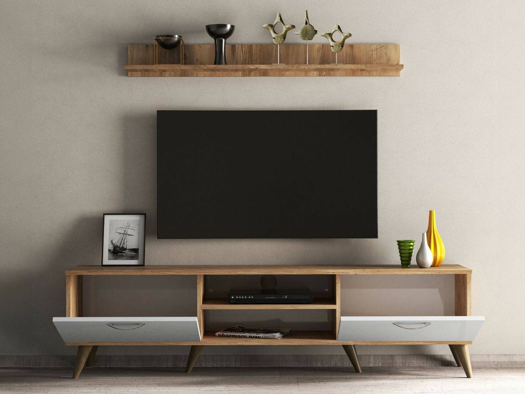 Olohuonesetti Calsona 118 (Mänty + Valkoinen)