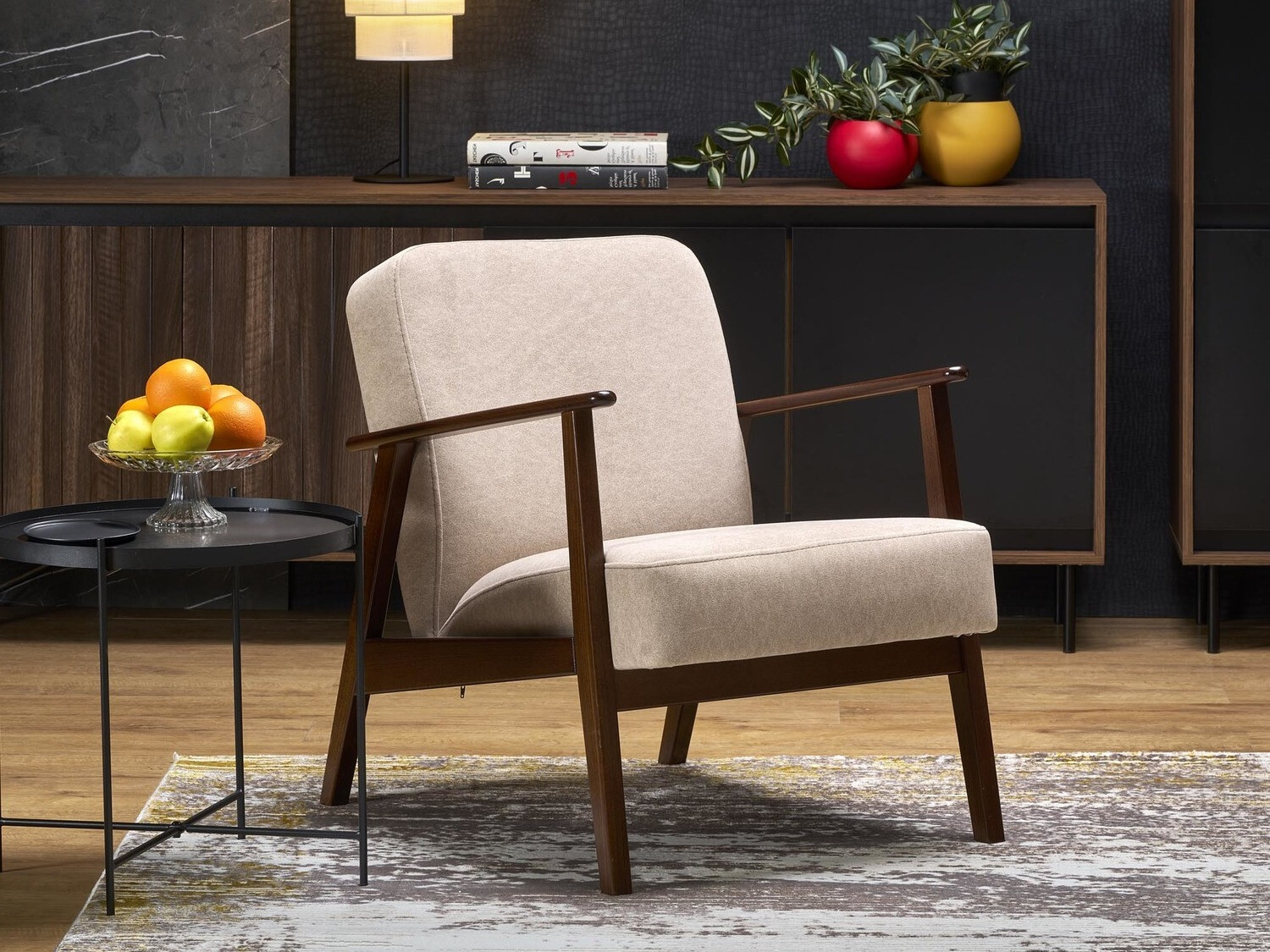 Nojatuoli Houston 2116 (Beige + Pähkinä)