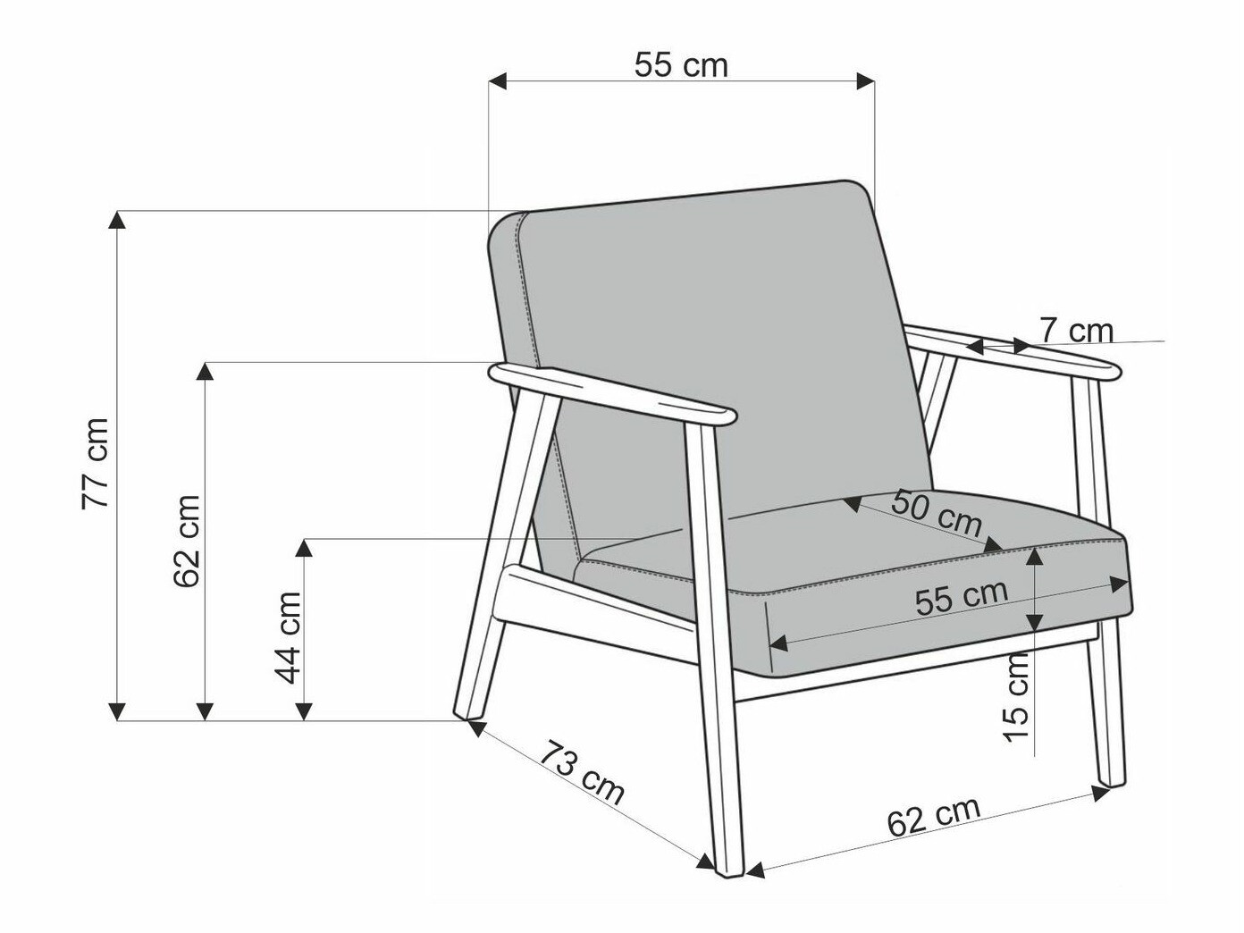 Nojatuoli Houston 2116 (Beige + Pähkinä)