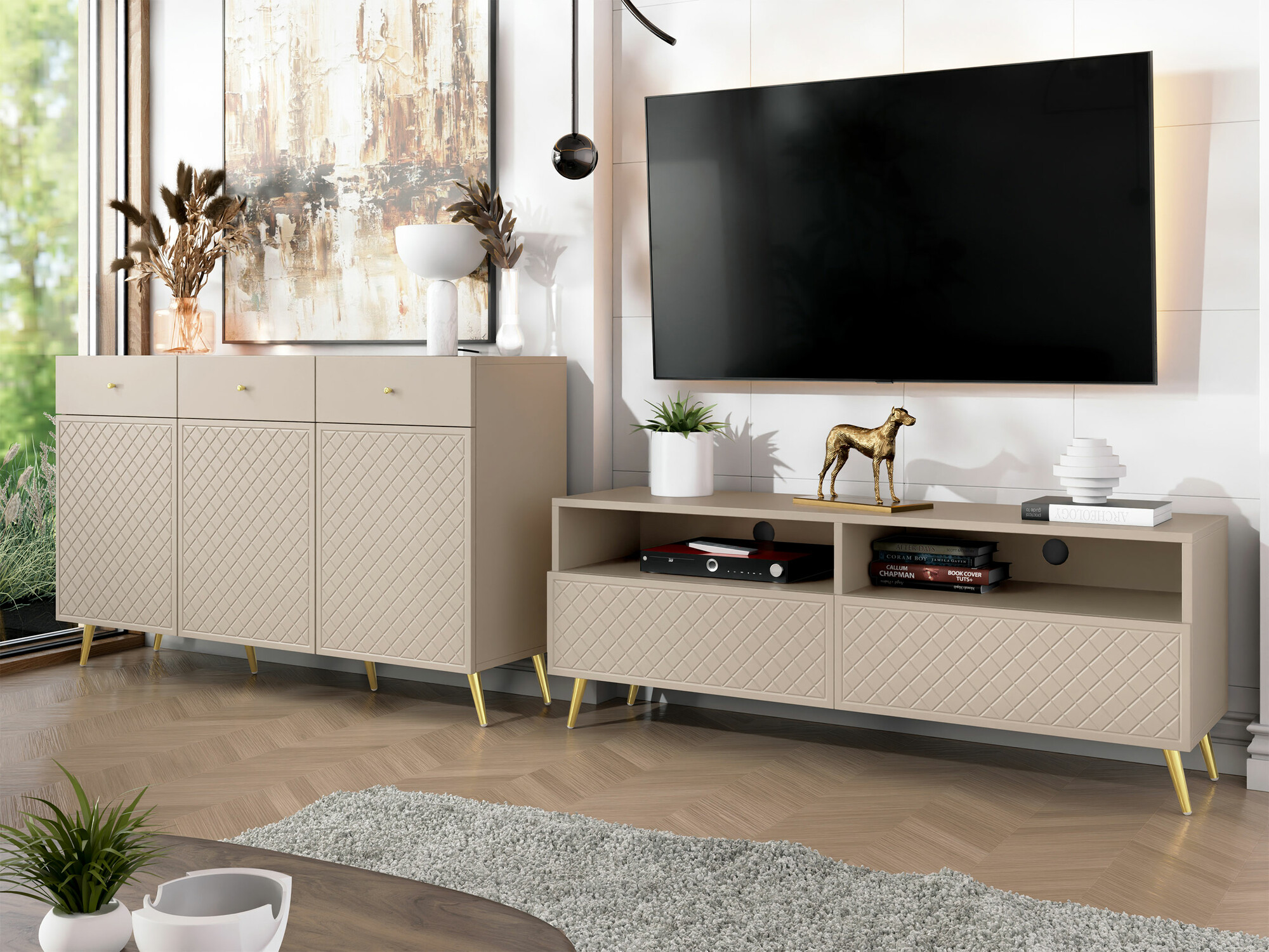 Olohuonesetti Comfivo Nuromo 109 (Beige)