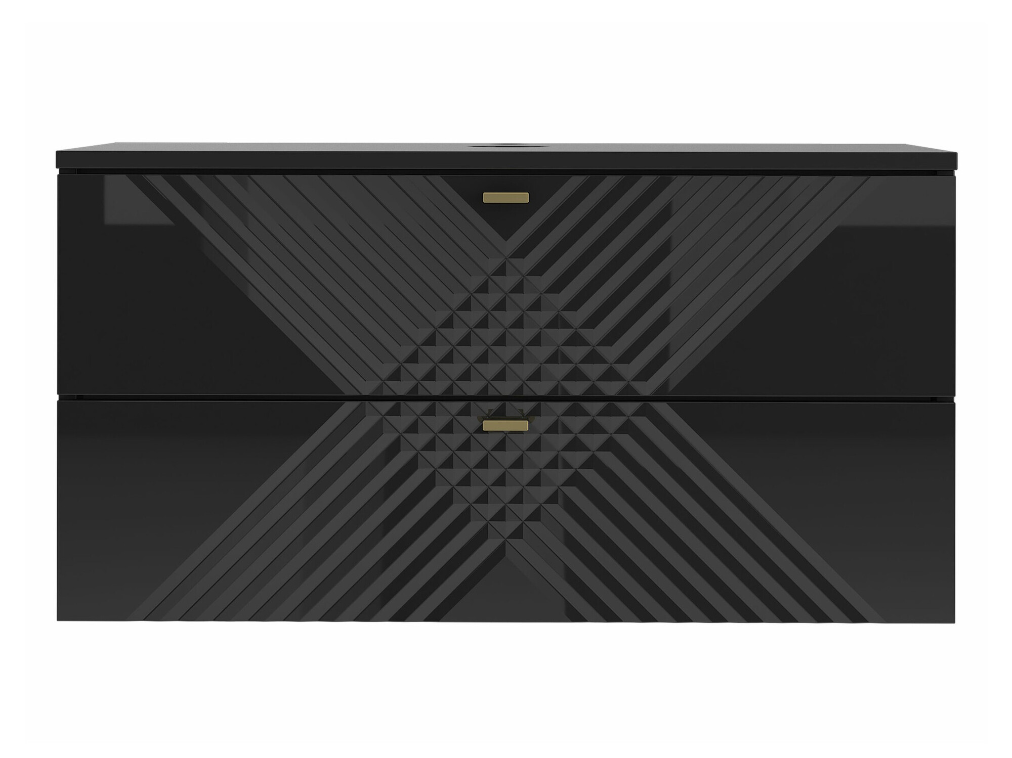 Kylpyhuoneen allasseinäkaappi Levelbu 107 (Musta + Kiiltävä musta)