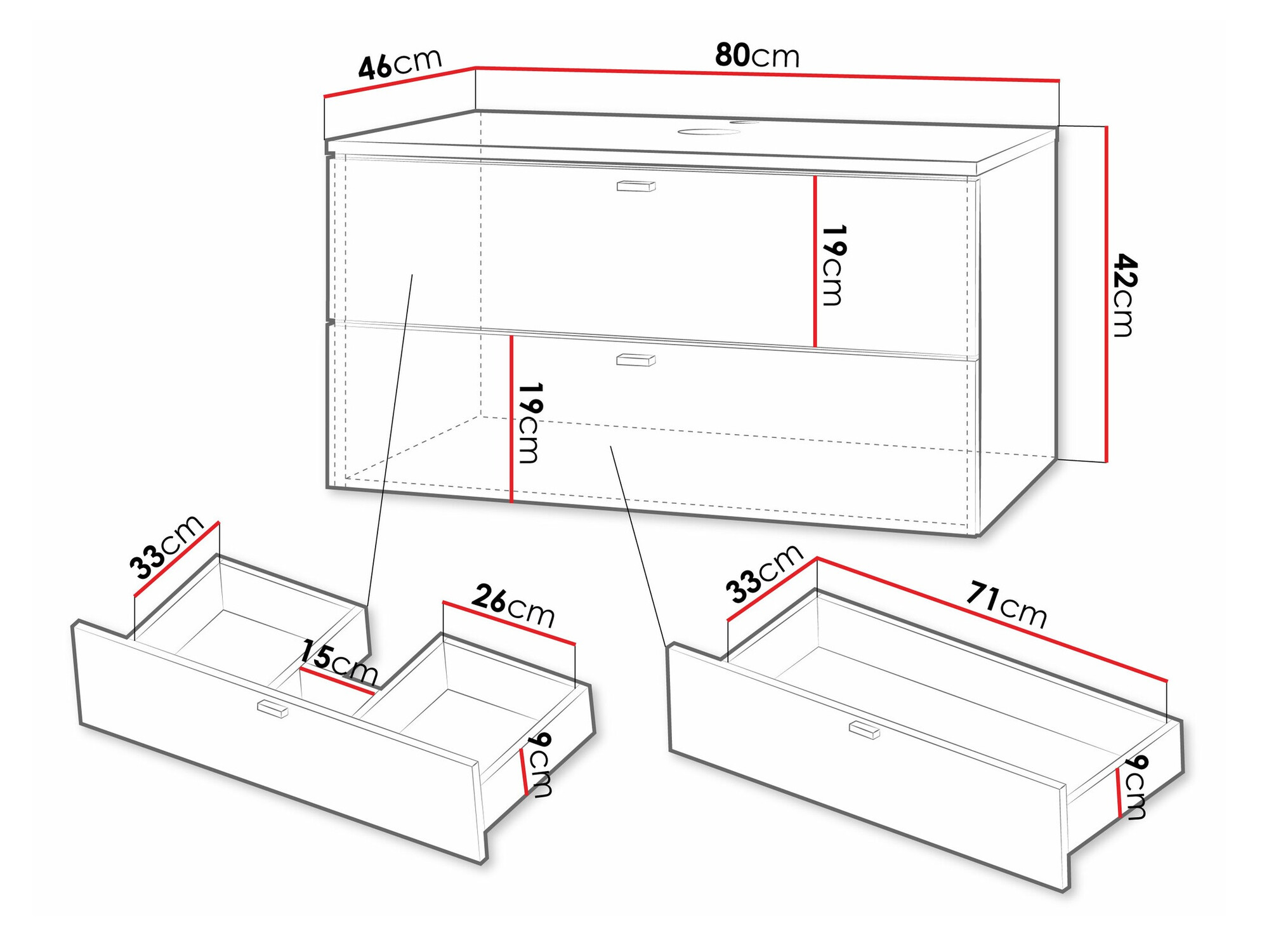 Kylpyhuoneen allasseinäkaappi Levelbu 107 (Musta + Kiiltävä musta)