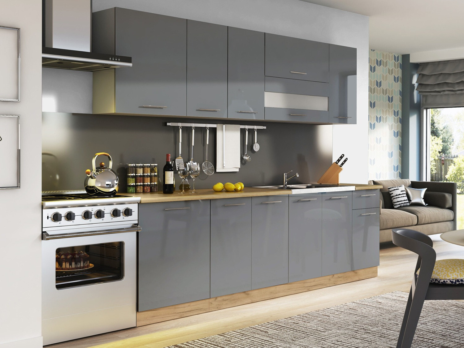 Modulaarinen kaappi ovilla Tiffa Grey 143