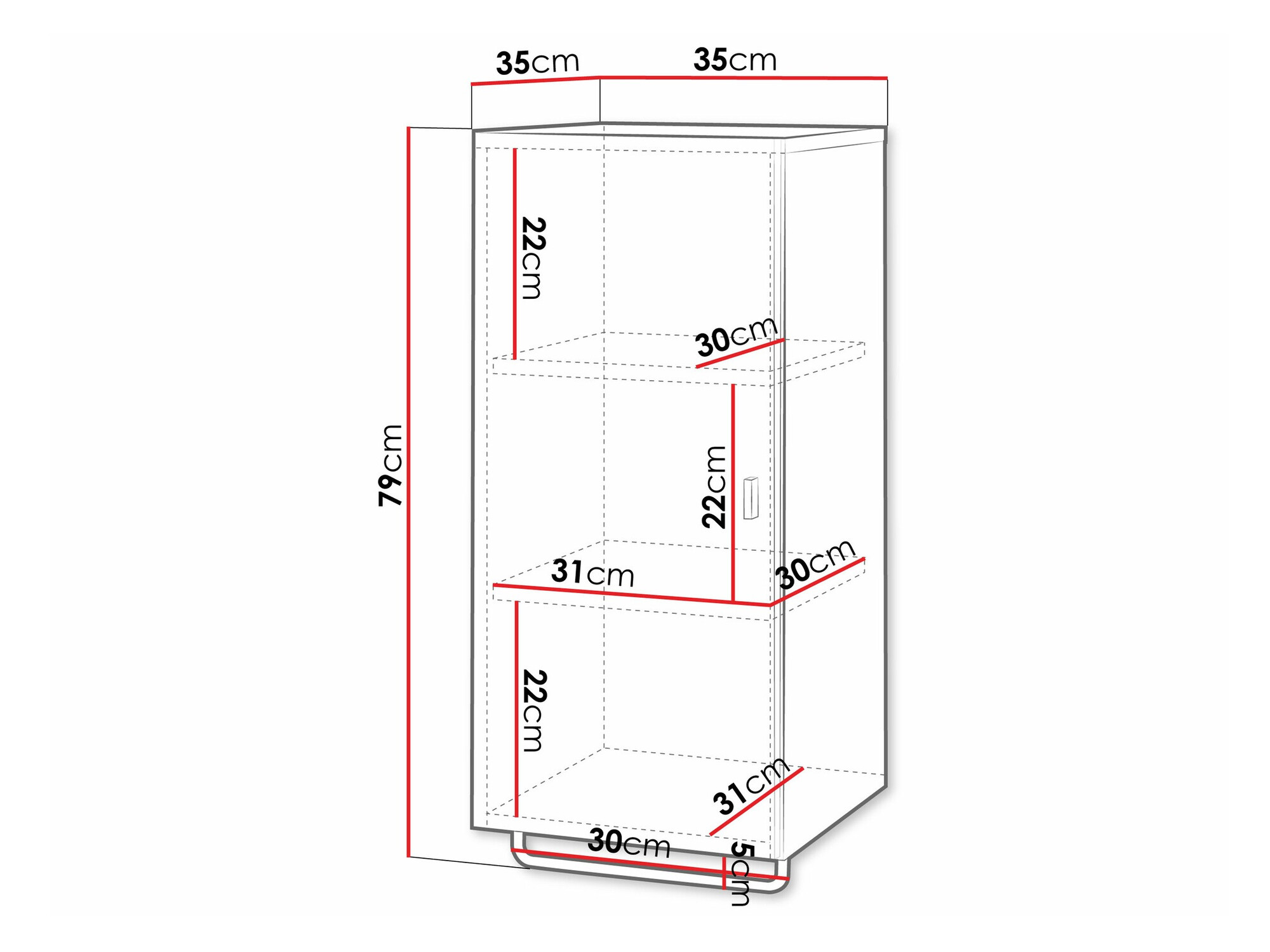 Seinäkiinnitteinen kylpyhuonekaappi Natar I (Valkoinen + Kiiltävä valkoinen)