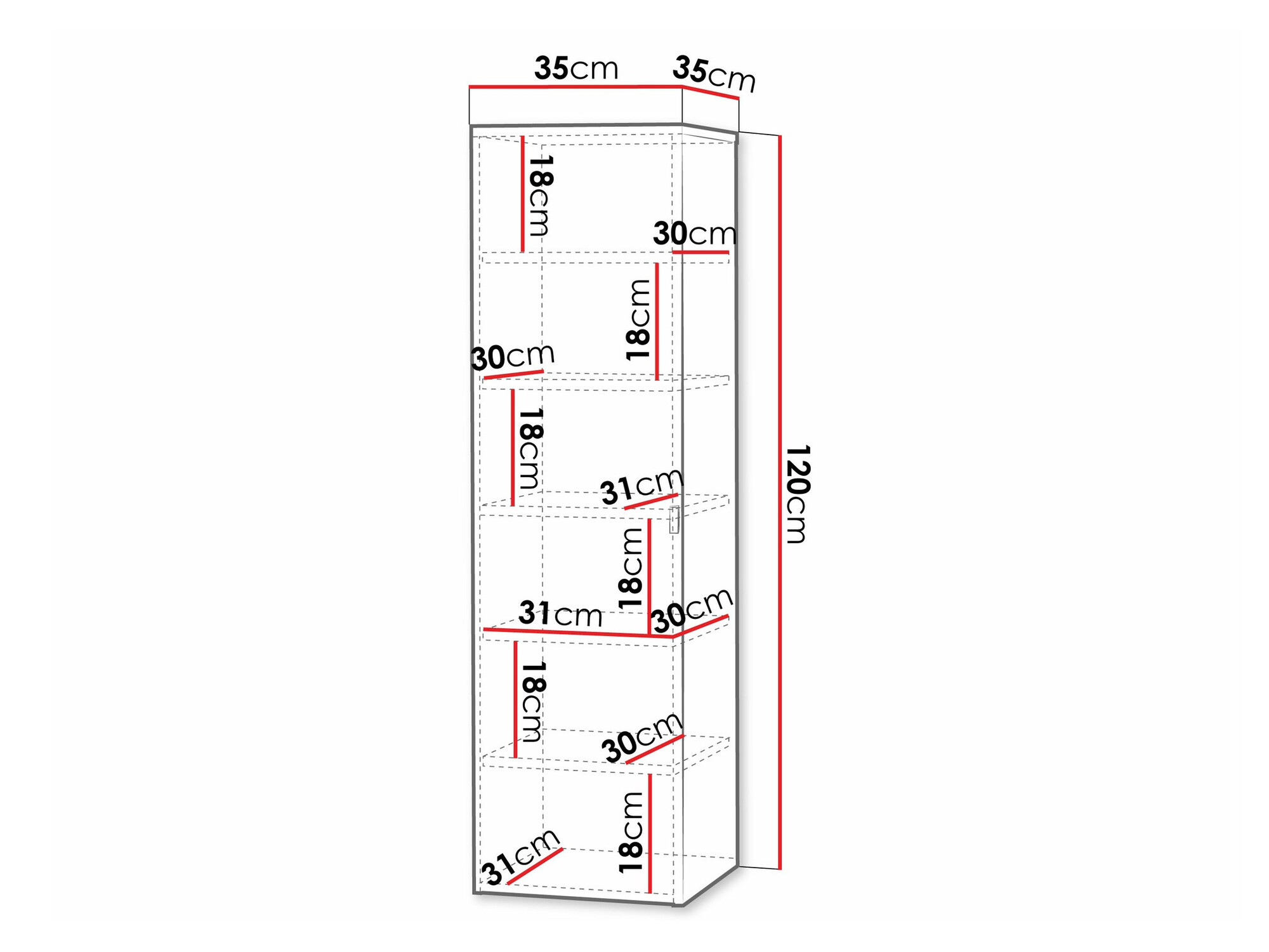 Seinäkiinnitteinen kylpyhuonekaappi Natar (Valkoinen + Kiiltävä valkoinen)