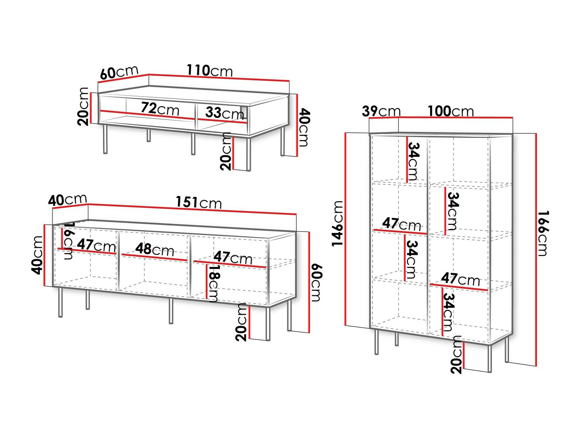 Olohuonesetti Celra (Valkoinen)