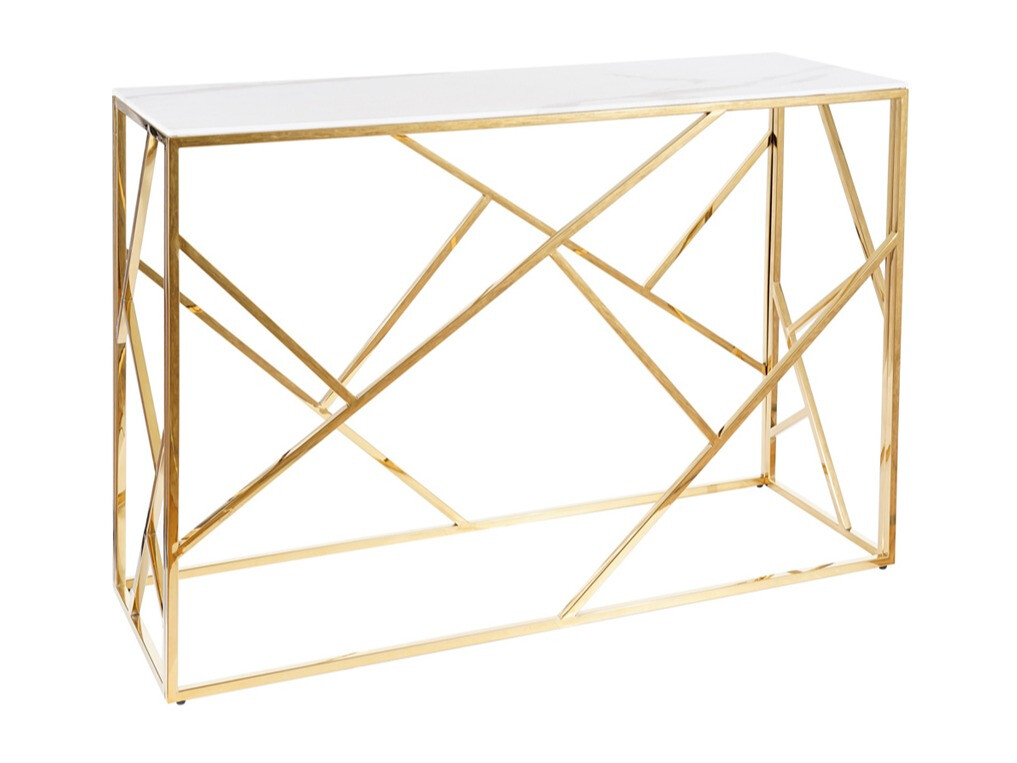 Konsoli Detroit 459 (Kultainen + Valkoinen marmori)