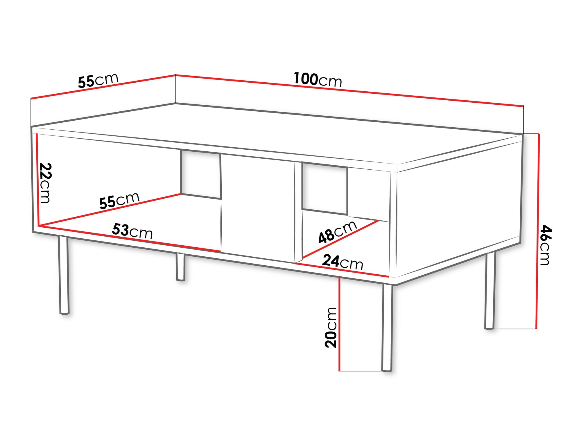 Sohvapöytä Sillen (Musta)