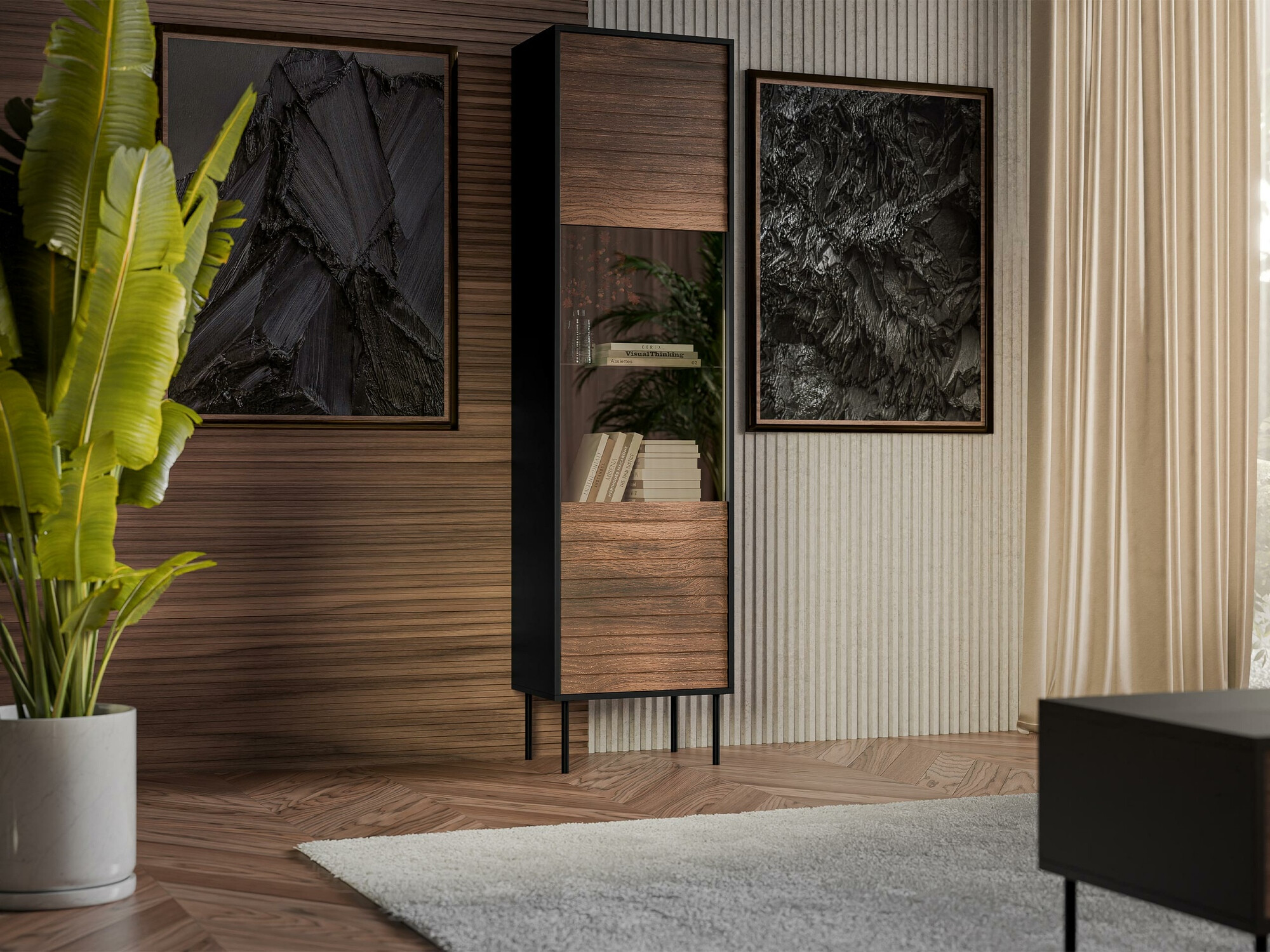 Hylly Flosoru 107 (Pähkinä + Musta)