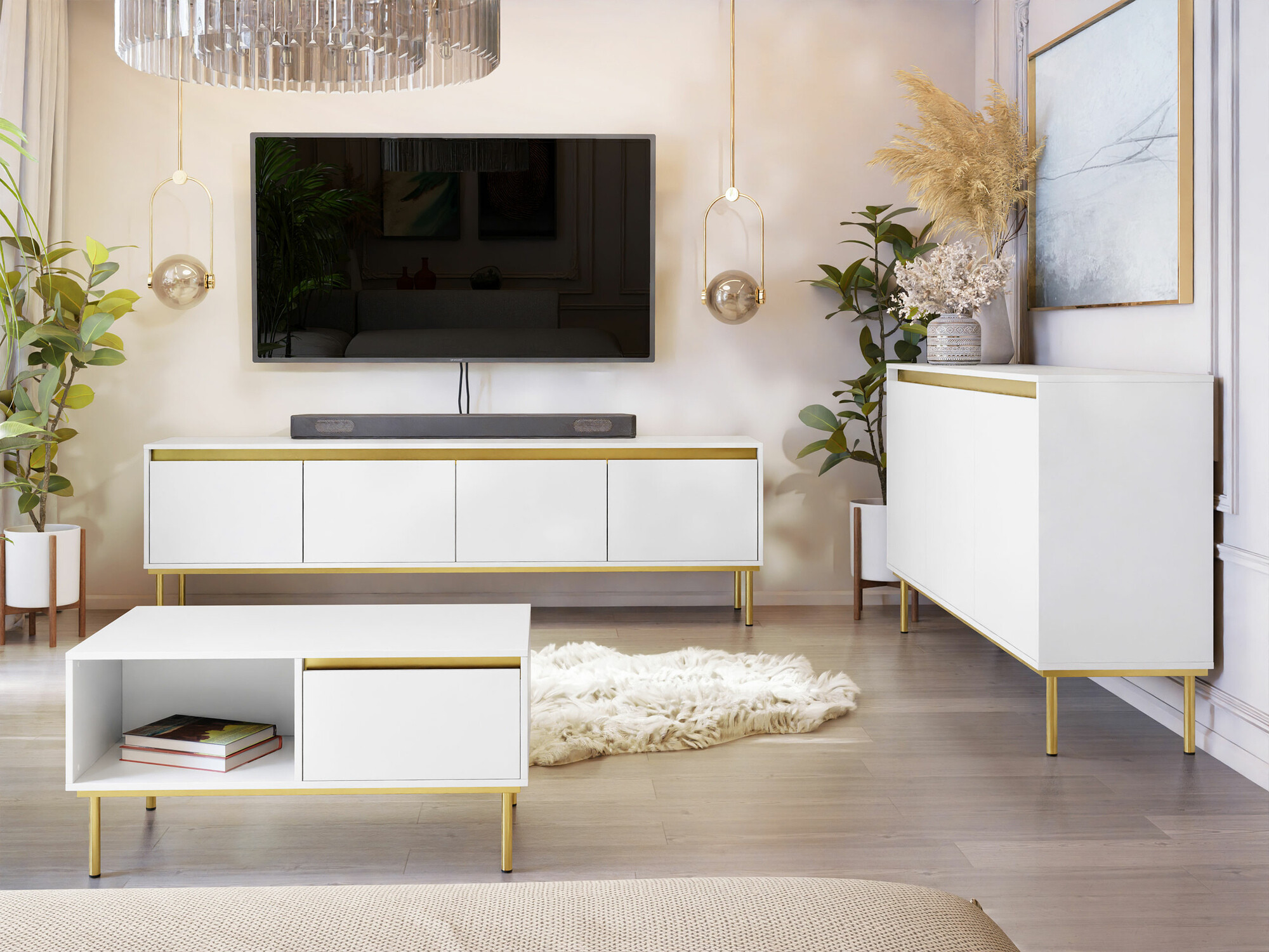 Sohvapöytä Comfivo 495 (Valkoinen)