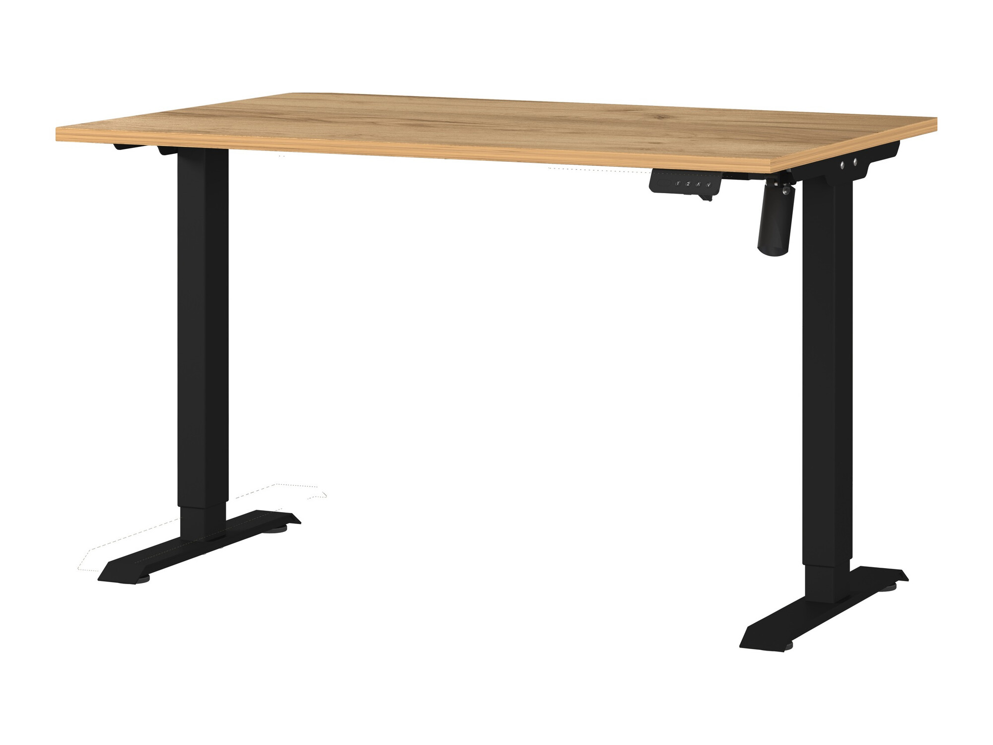 Korkeussäädettävä työpöytä Lartesi 115 (Navarra tammi + Musta)