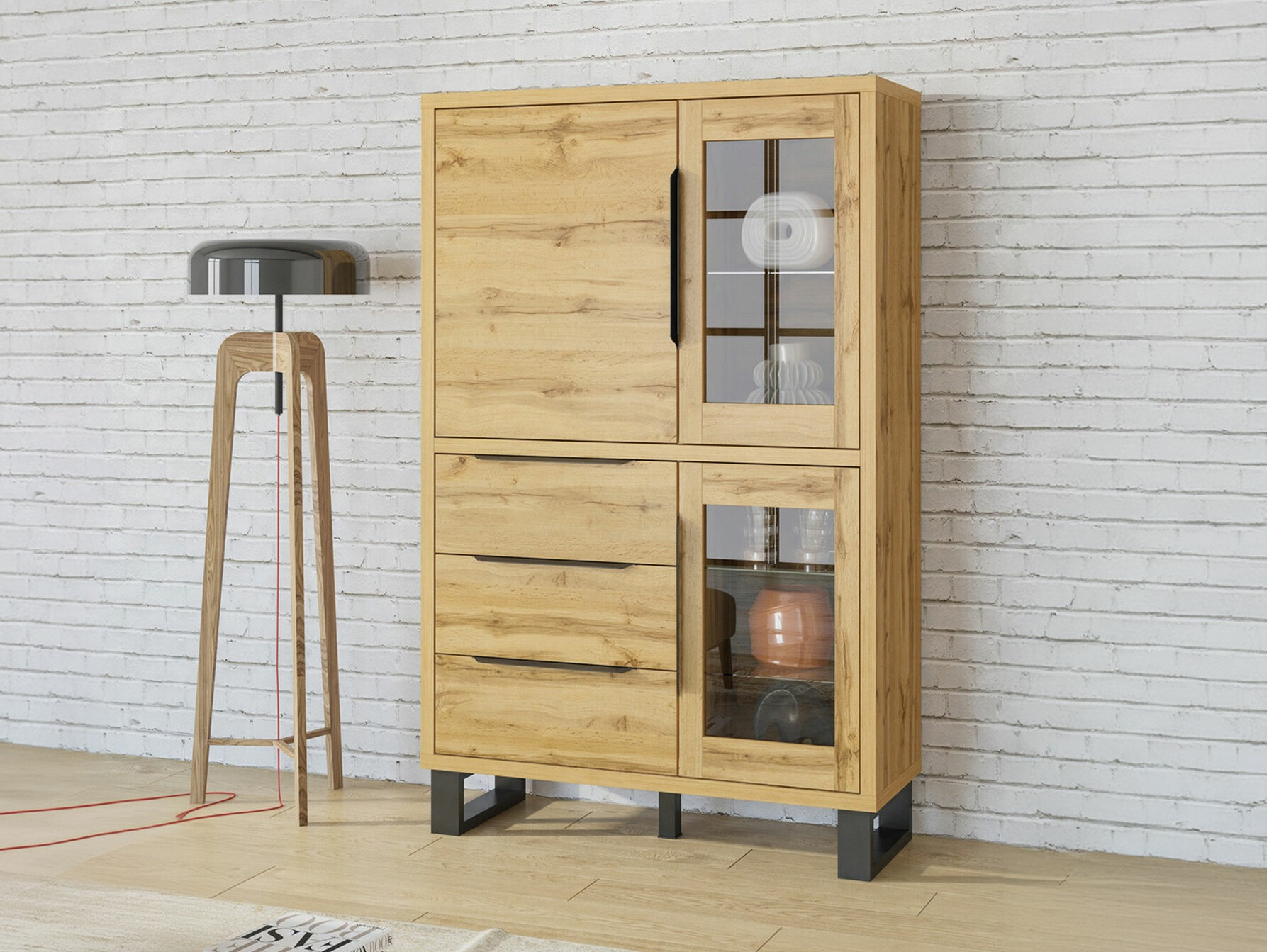 Hylly Avicavu 104 (Wotan tammi + Musta)