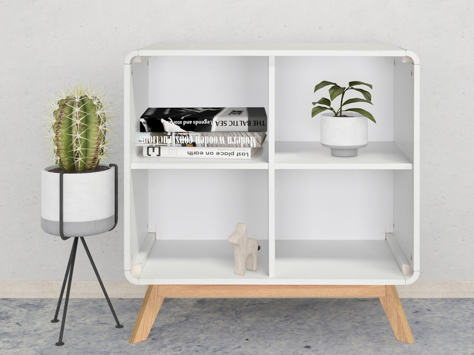 Hylly Elbtena 104 (Valkoinen + Tammi)