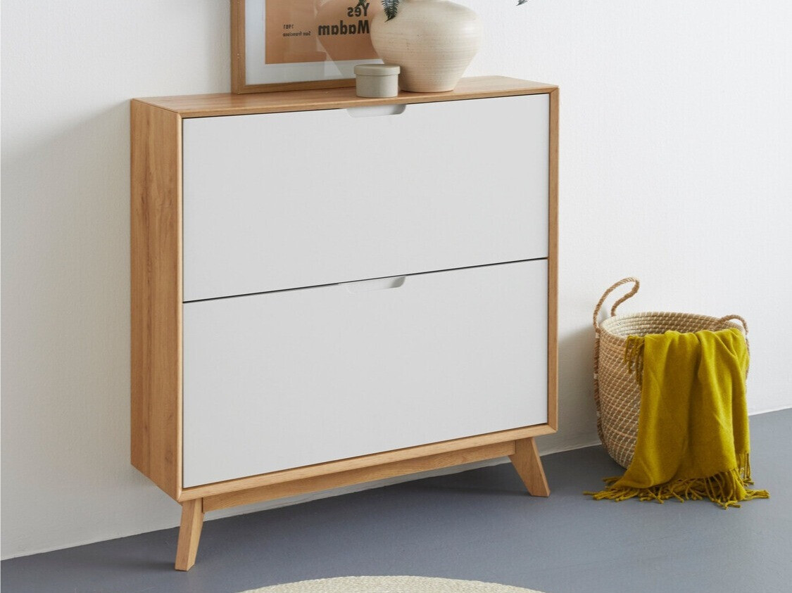 Kenkäkaappi Dorvou 106 (Valkoinen + Tammi)