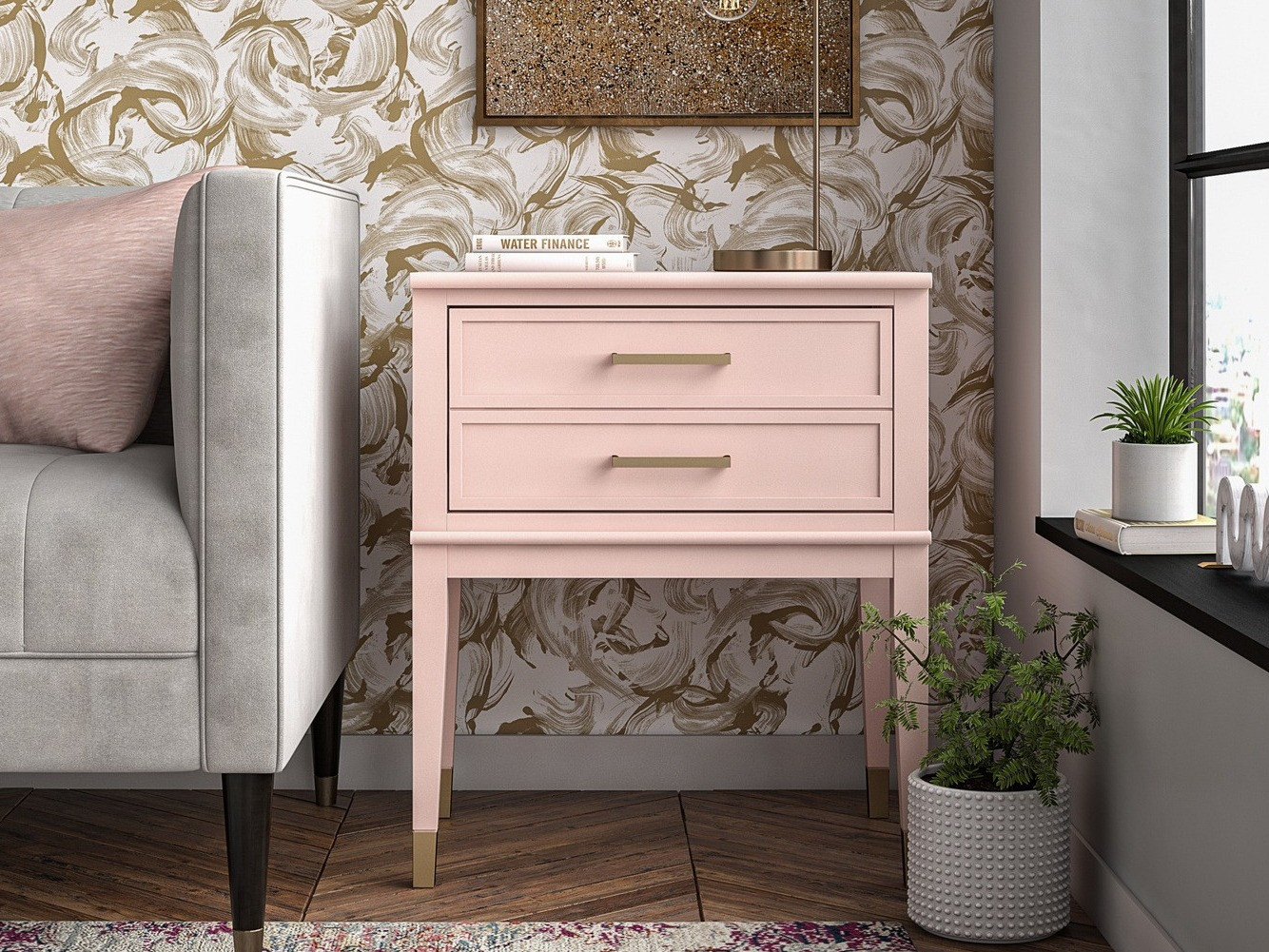 Yöpöytä CosmoLiving by Cosmopolitan Belromu 104 (Pinkki)