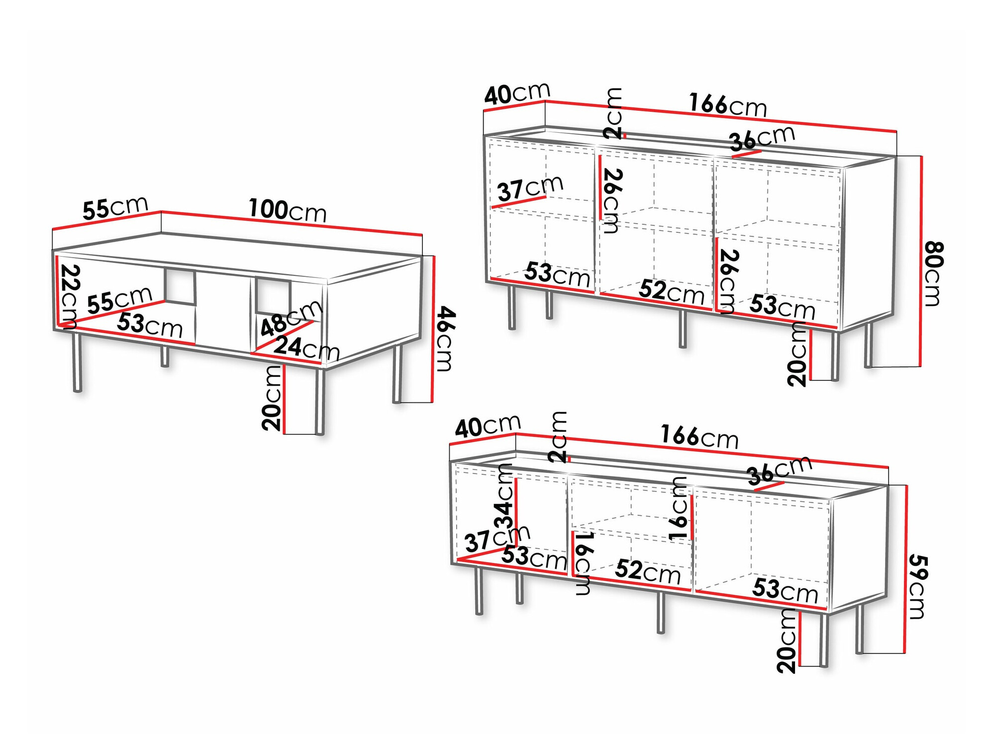 Olohuonesetti Sillen (Musta)