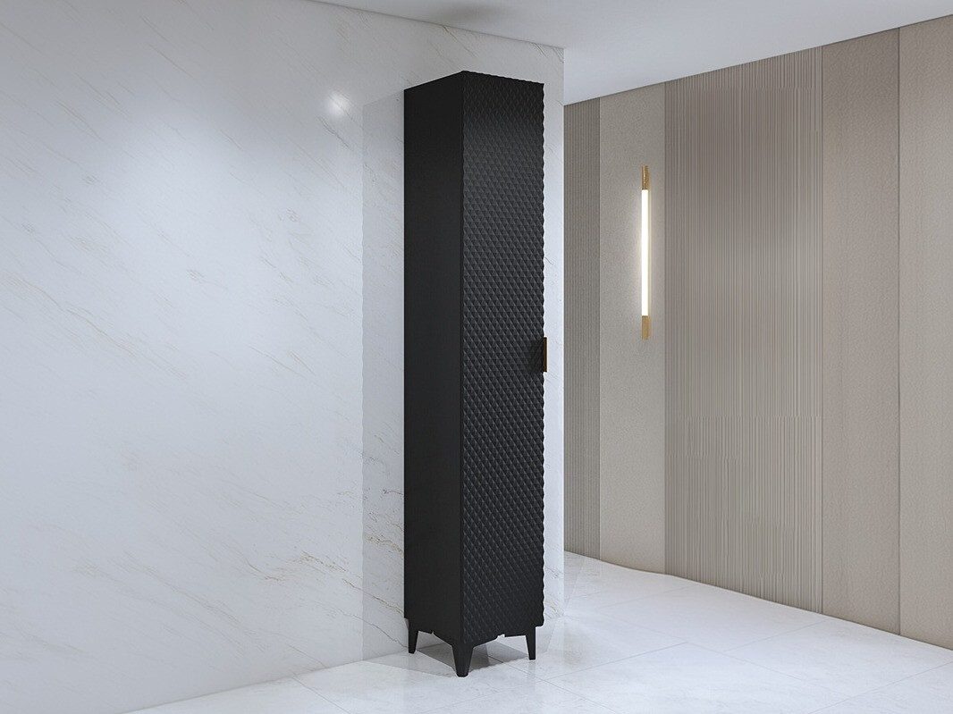 Pystymallinen kylpyhuonekaappi Liretu 100 (Musta)