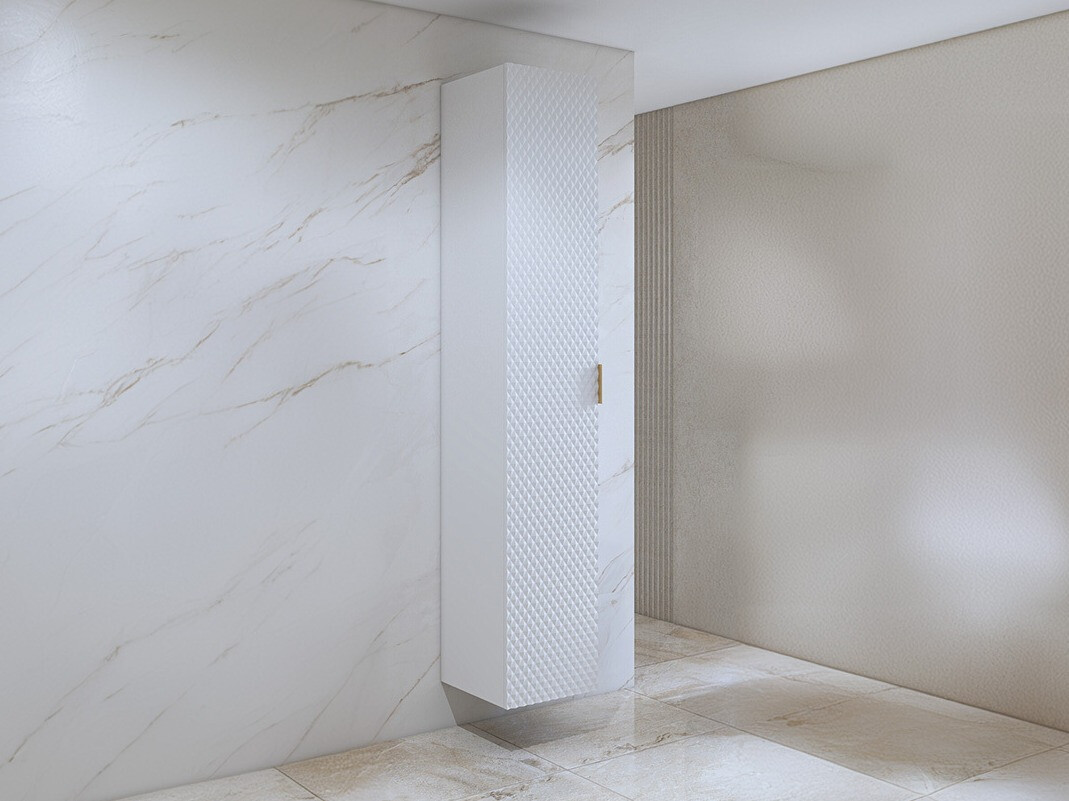 Seinäkiinnitteinen kylpyhuonekaappi Liretu 105 (Valkoinen)