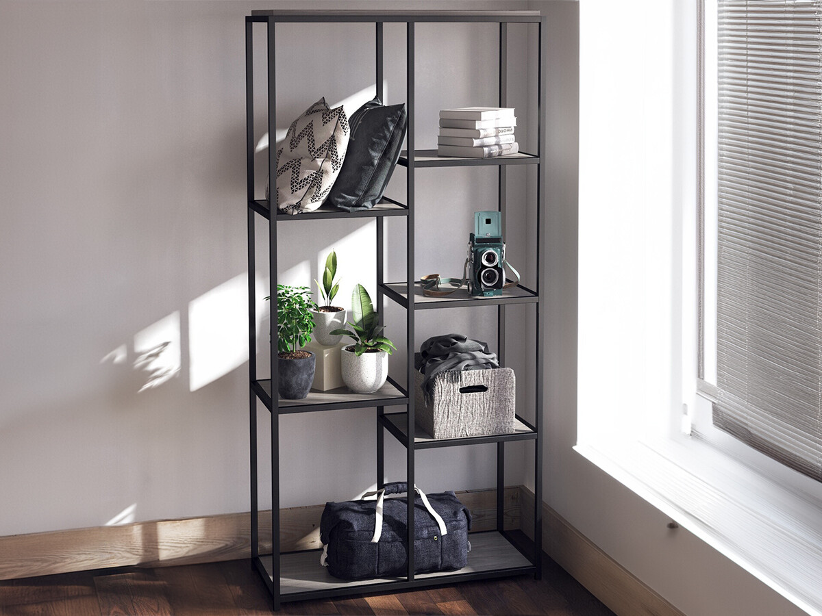 Hylly Tulsa 558 (Harmaa tammi + Musta)