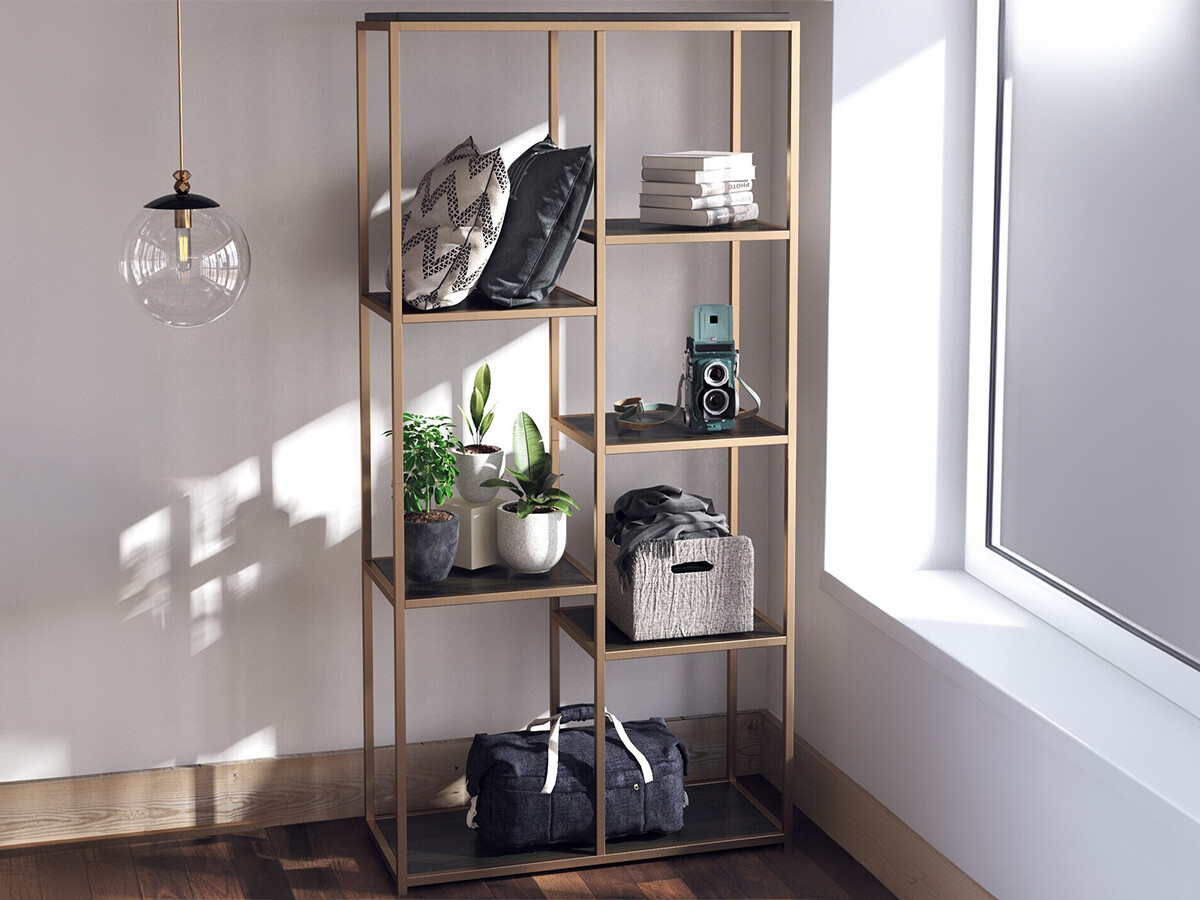 Hylly Tulsa 558 (Tummanruskea + Kultainen)