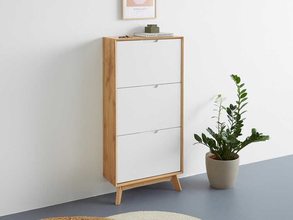 Kenkäkaappi Dorvou 104 (Valkoinen + Tammi)